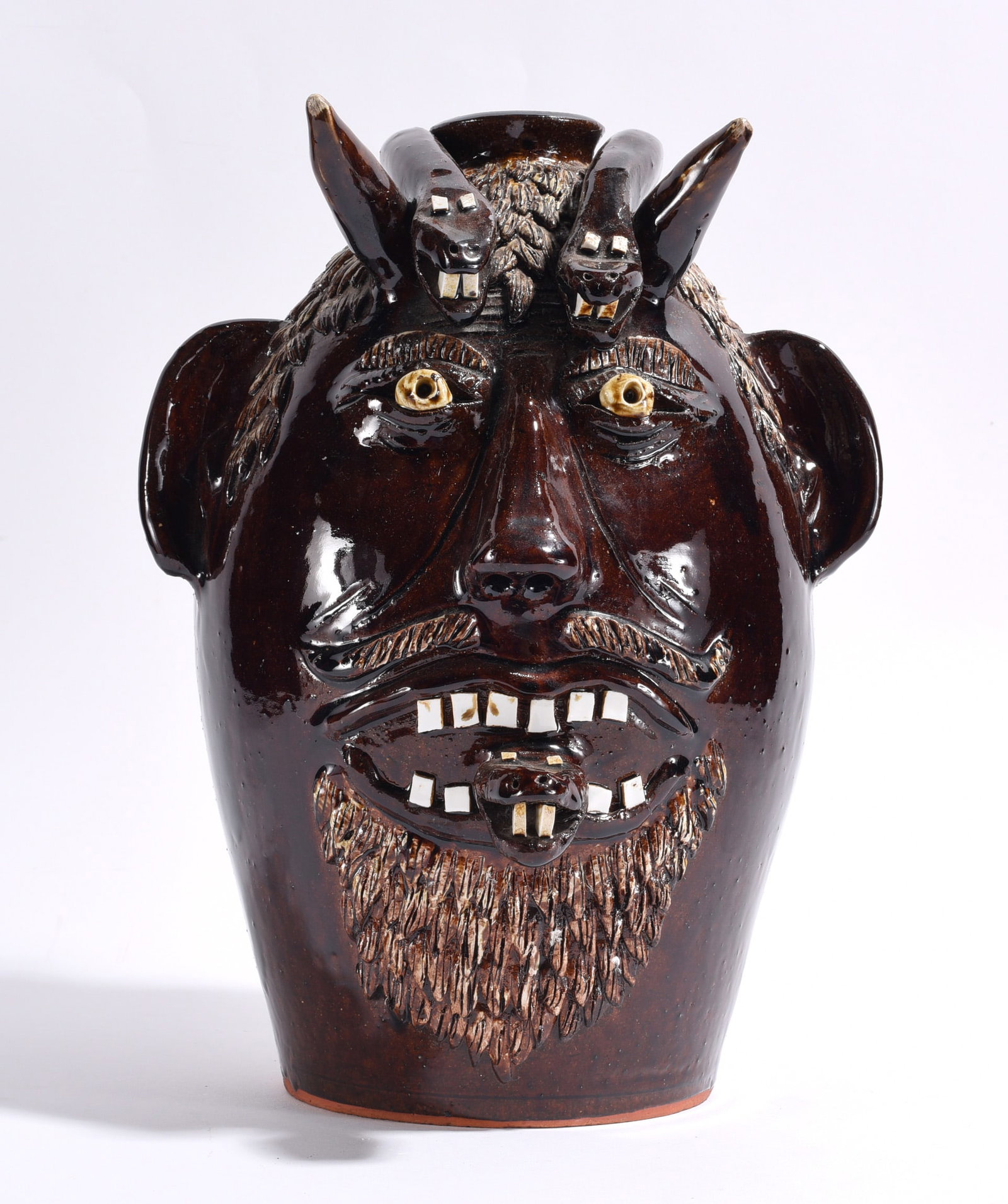 Albert Hodge Folk Pottery Face Jug (1 of 4)