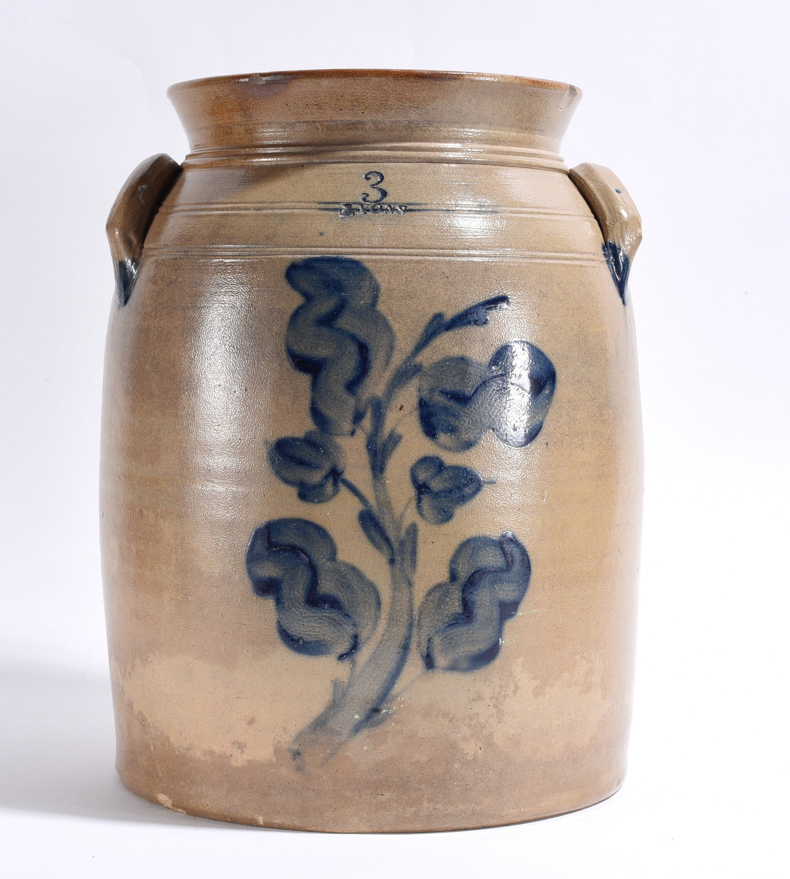 Lyons New York Blue Decorated Stoneware Jar (1 of 3)