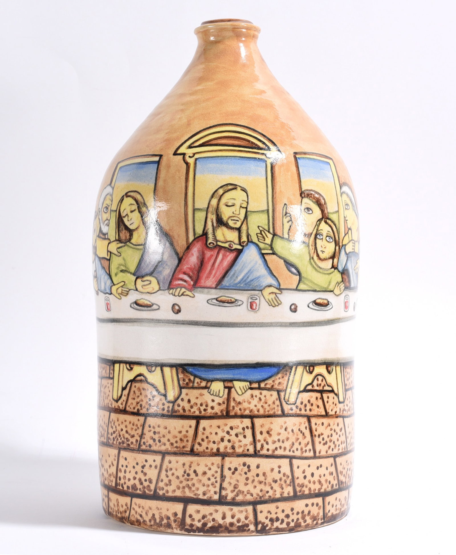 Stacy Lambert Last Supper Folk Pottery Jug (1 of 5)