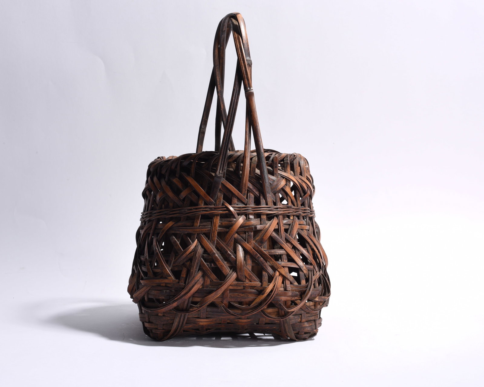 Large Double Handle Split Oak Gathering Basket - 2