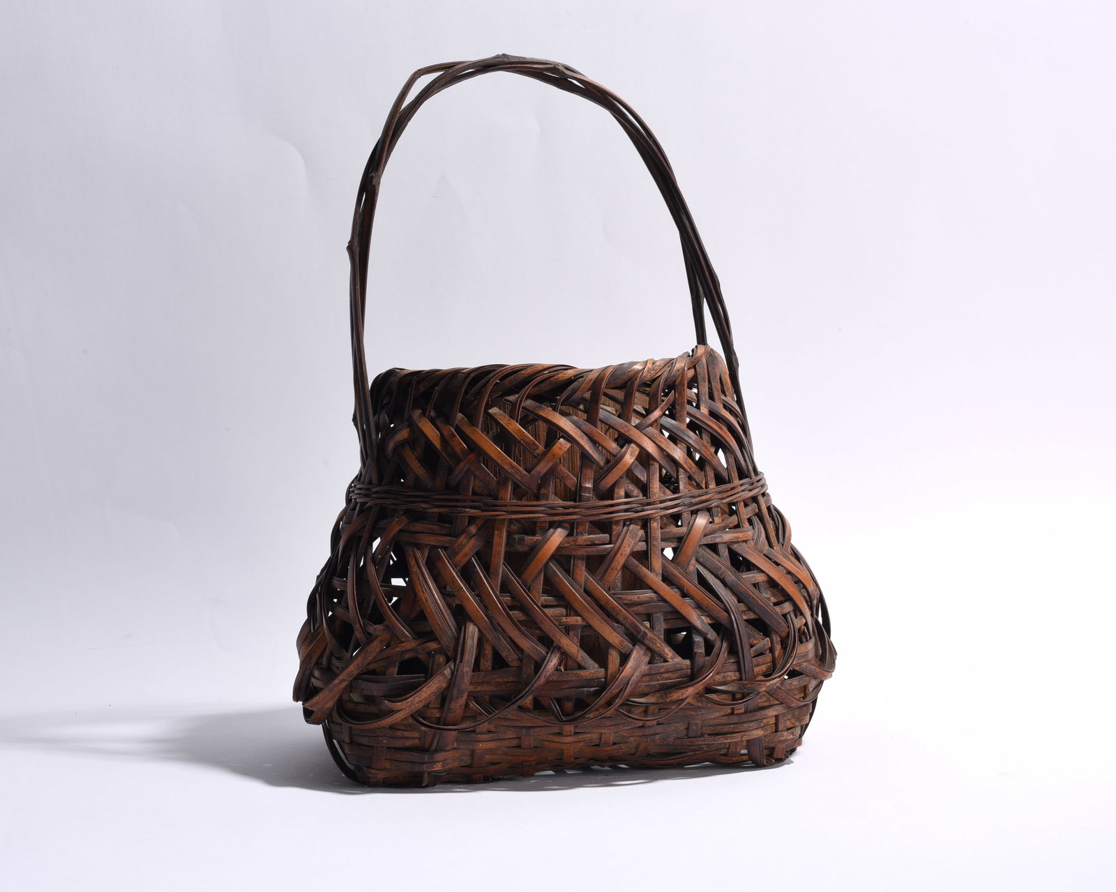 Large Double Handle Split Oak Gathering Basket - 3