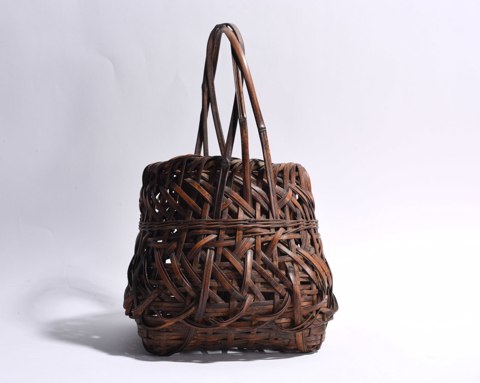 Large Double Handle Split Oak Gathering Basket - 4