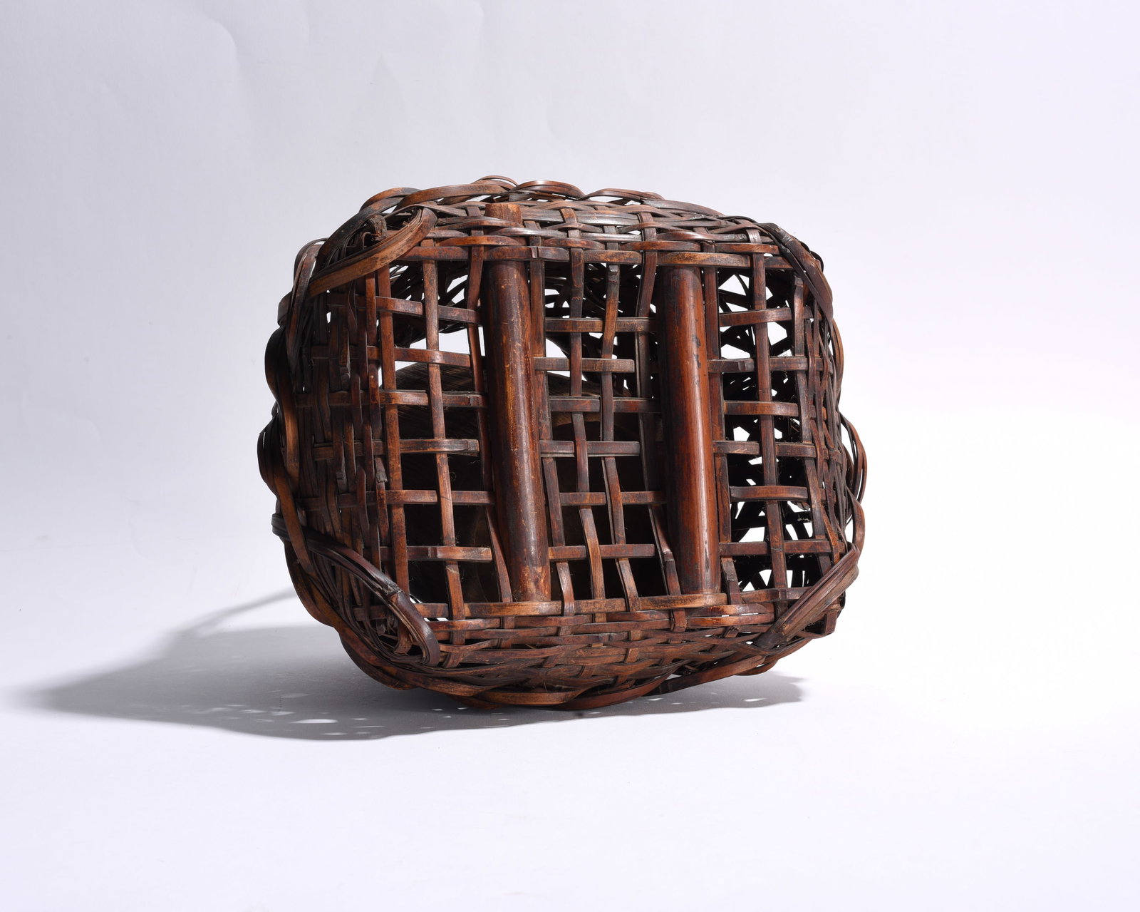 Large Double Handle Split Oak Gathering Basket - 5