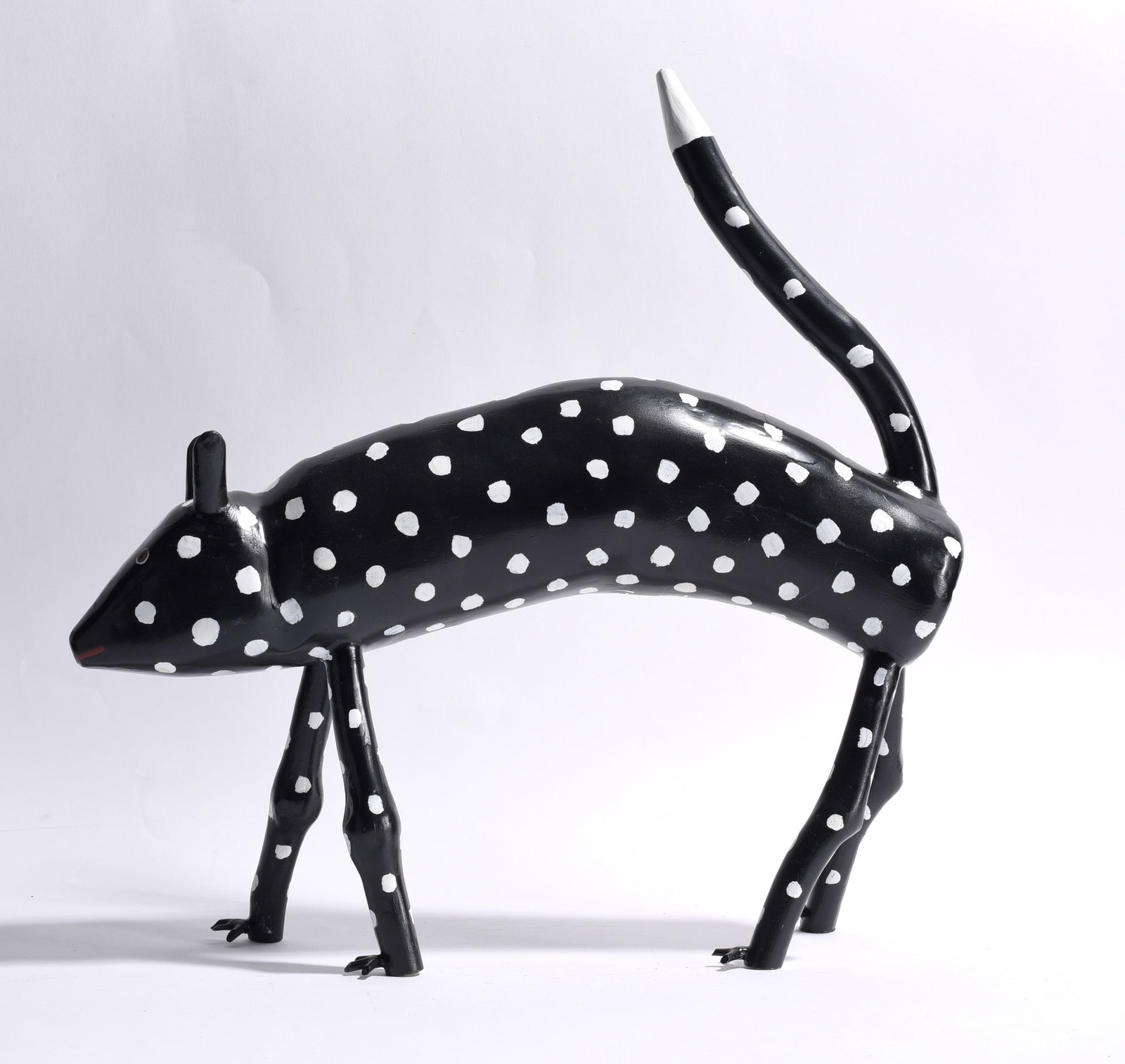 Calvin Cooper Folk Art Wooden Carved Animal: Calvin Cooper carved wooden animal, signed on bottom and dated 1994. 18" x 17"