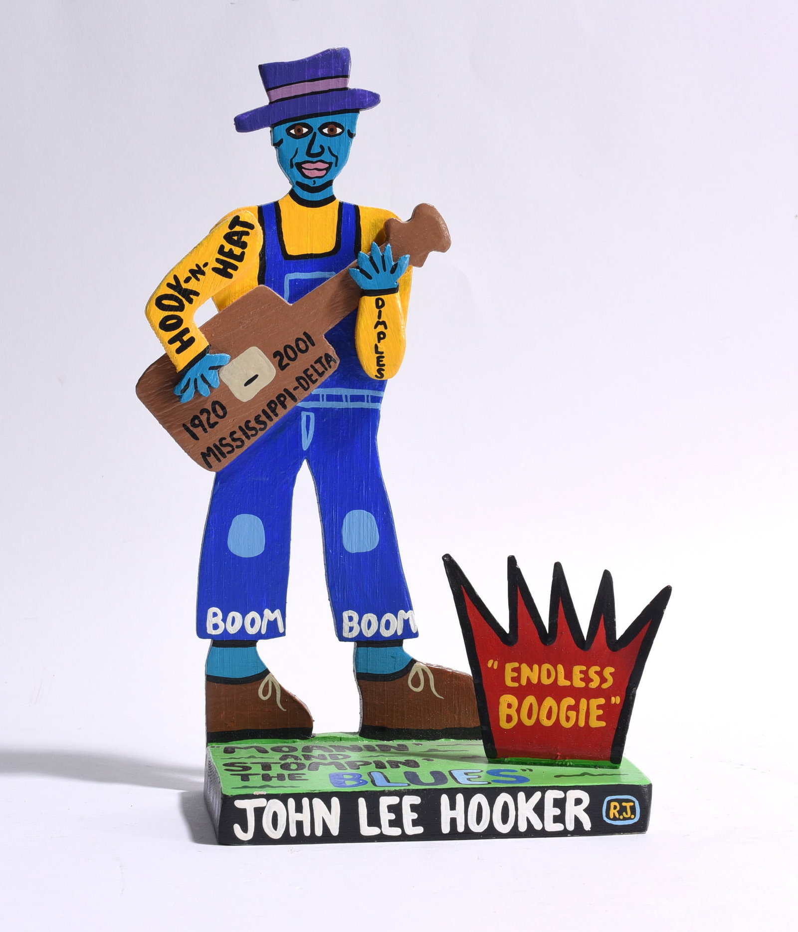 Miz Thang Wooden Sculpture Titled John Lee Hooker (1 of 3)