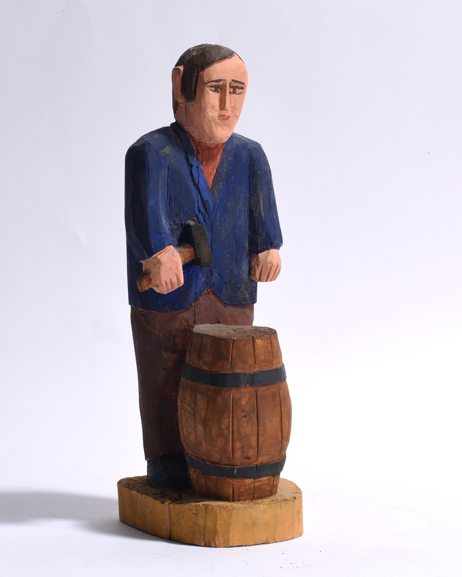 Carved Wooden Figure Signed at Base (1 of 4)