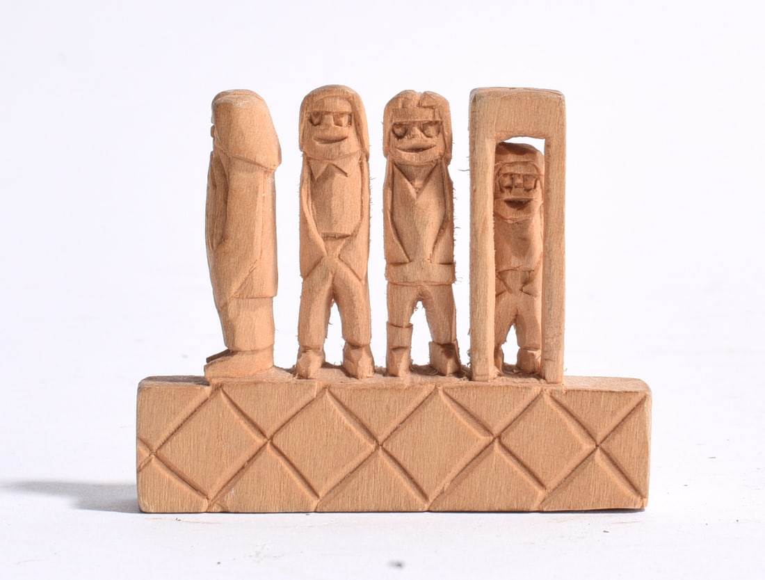 Rev. Herman Hayes Carved Folk Art: carved wood by Rev. Herman Hayes. 3"