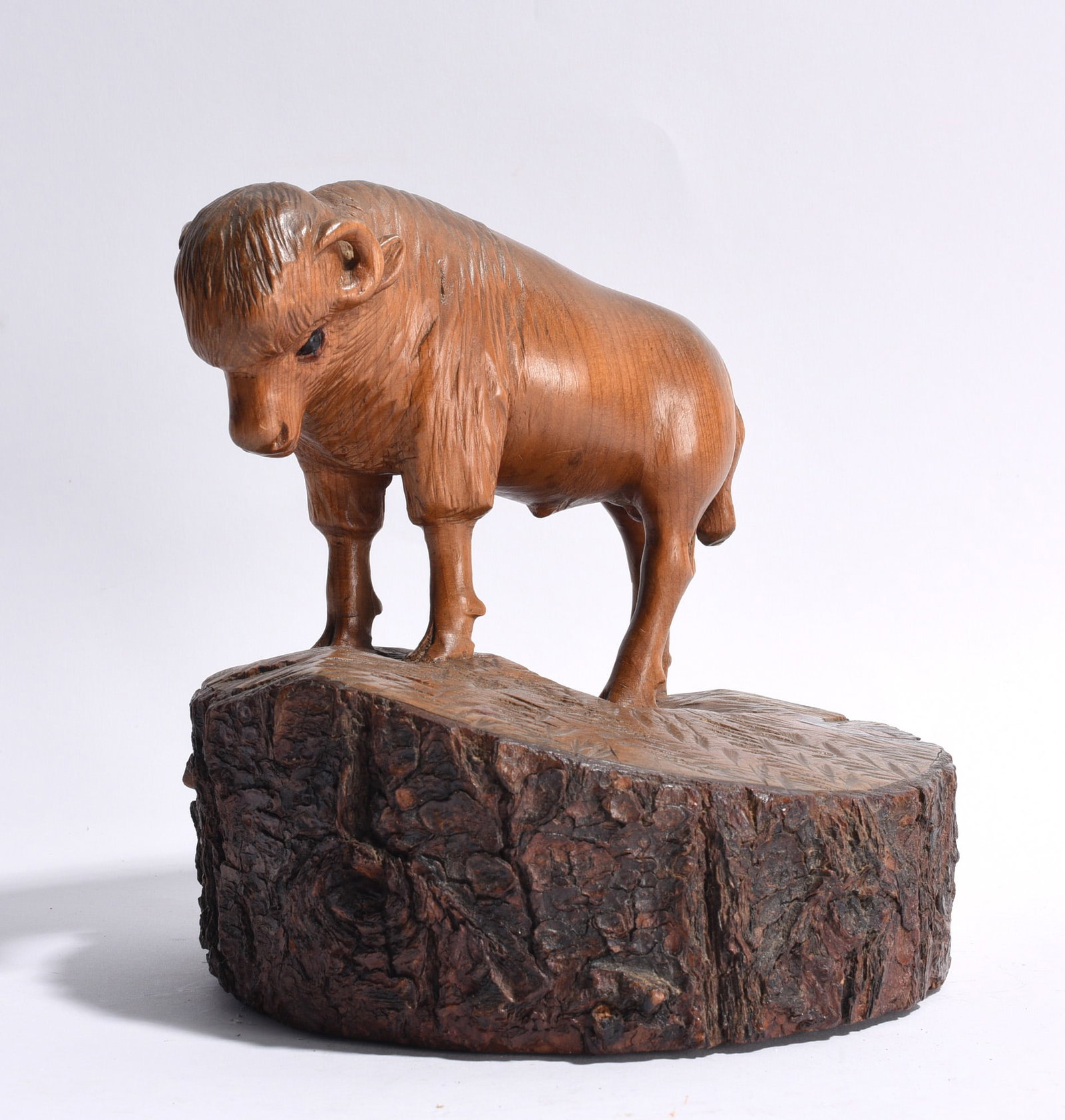 Carved Wooden Buffalo (1 of 3)