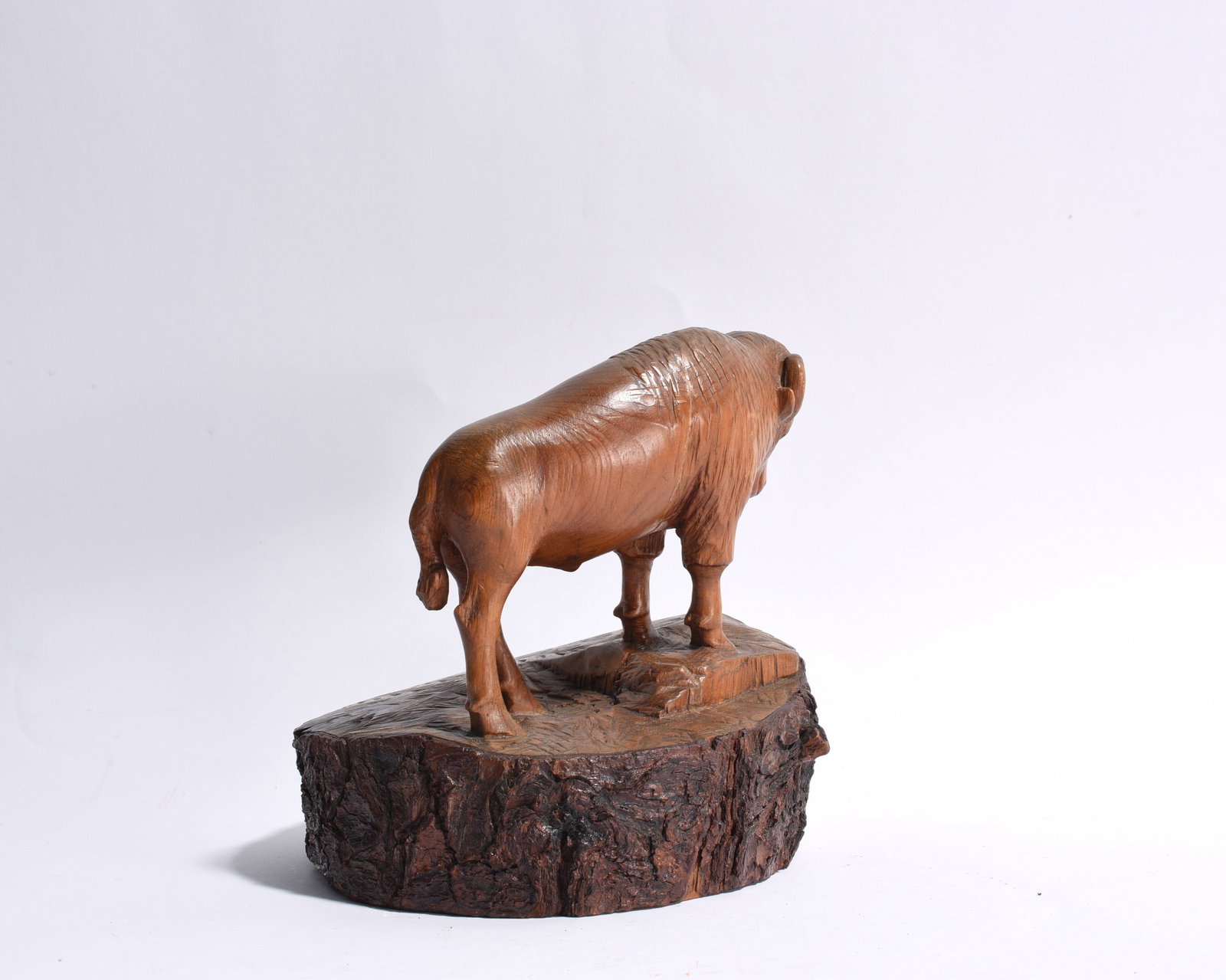 Carved Wooden Buffalo - 2
