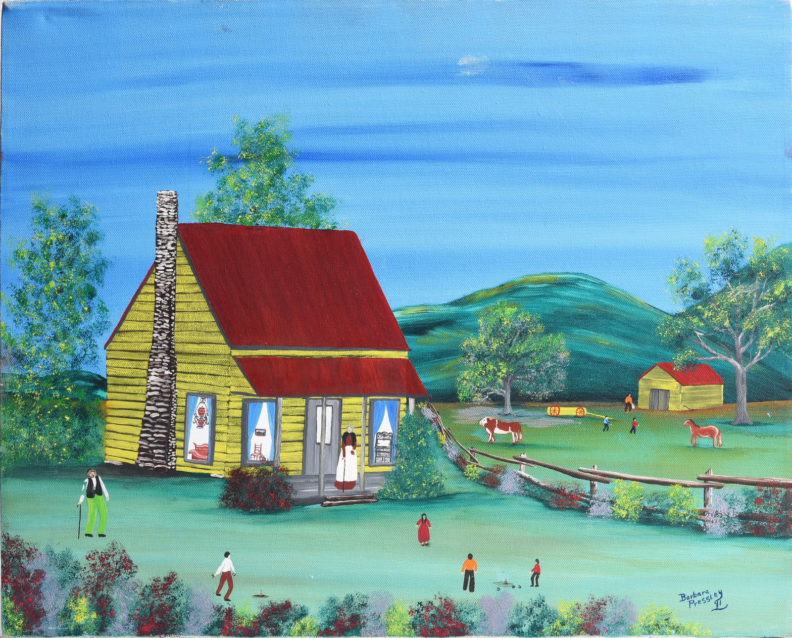 Barbara Pressley Folk Art Painting (1 of 2)