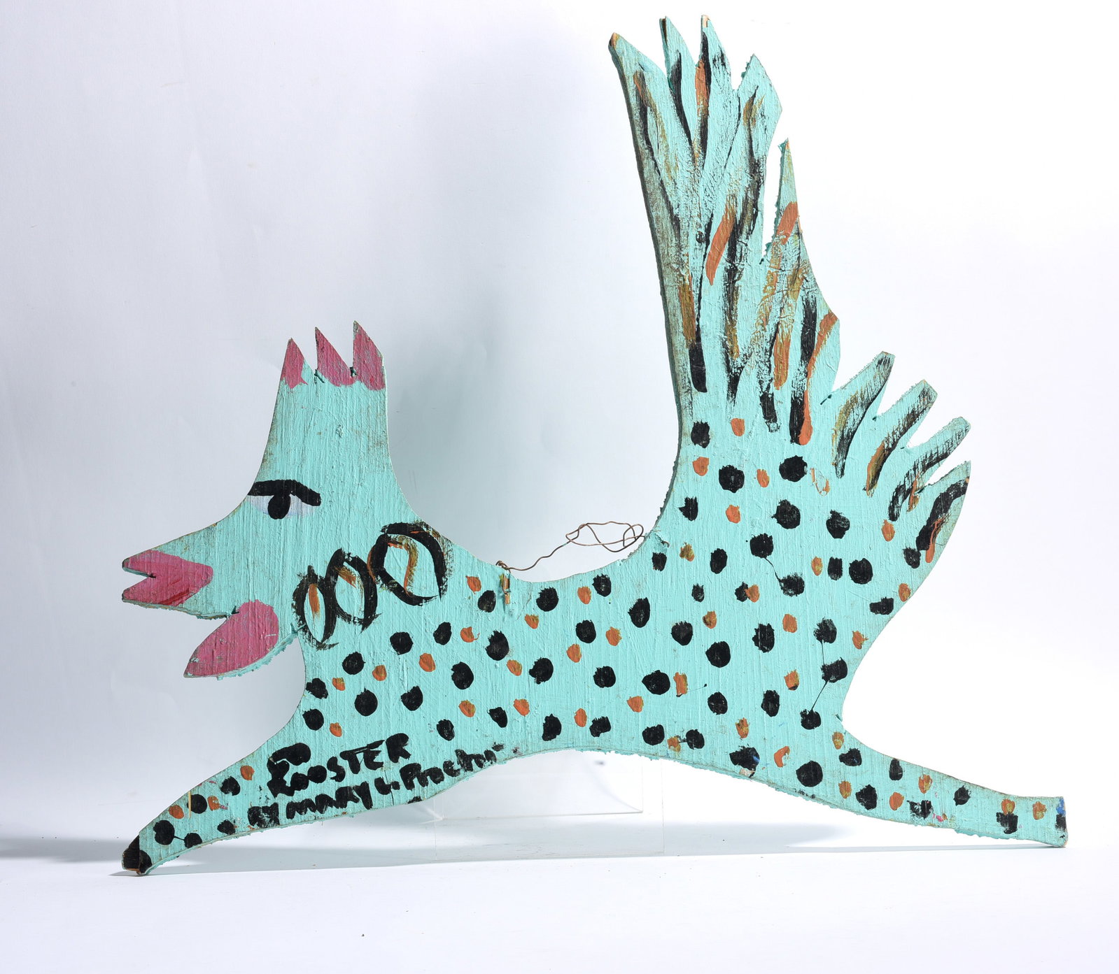 Mary Proctor Folk Art Wooden Rooster (1 of 2)