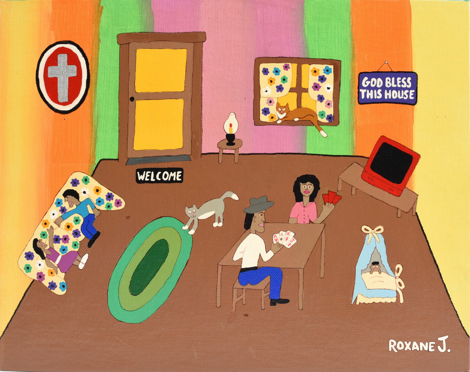Roxane J. Folk Art Painting (1 of 2)