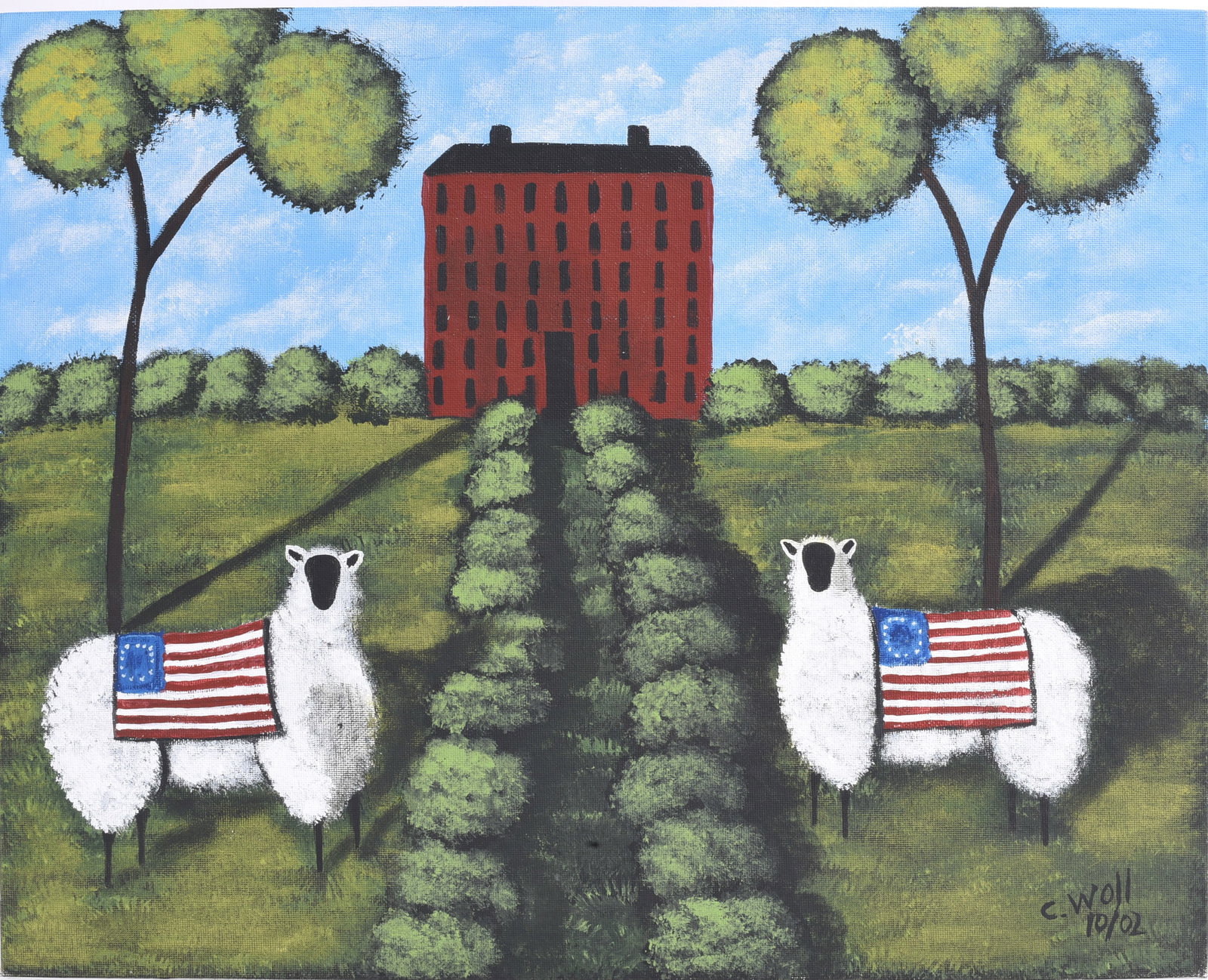 C. Woll Folk art Painting (1 of 2)