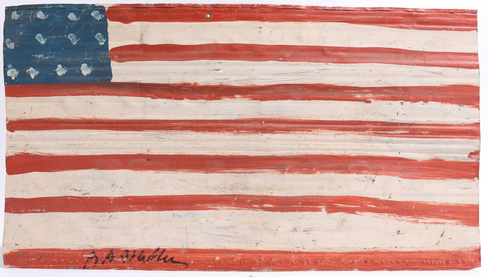 RA Miller Folk Art Tin Flag (1 of 2)