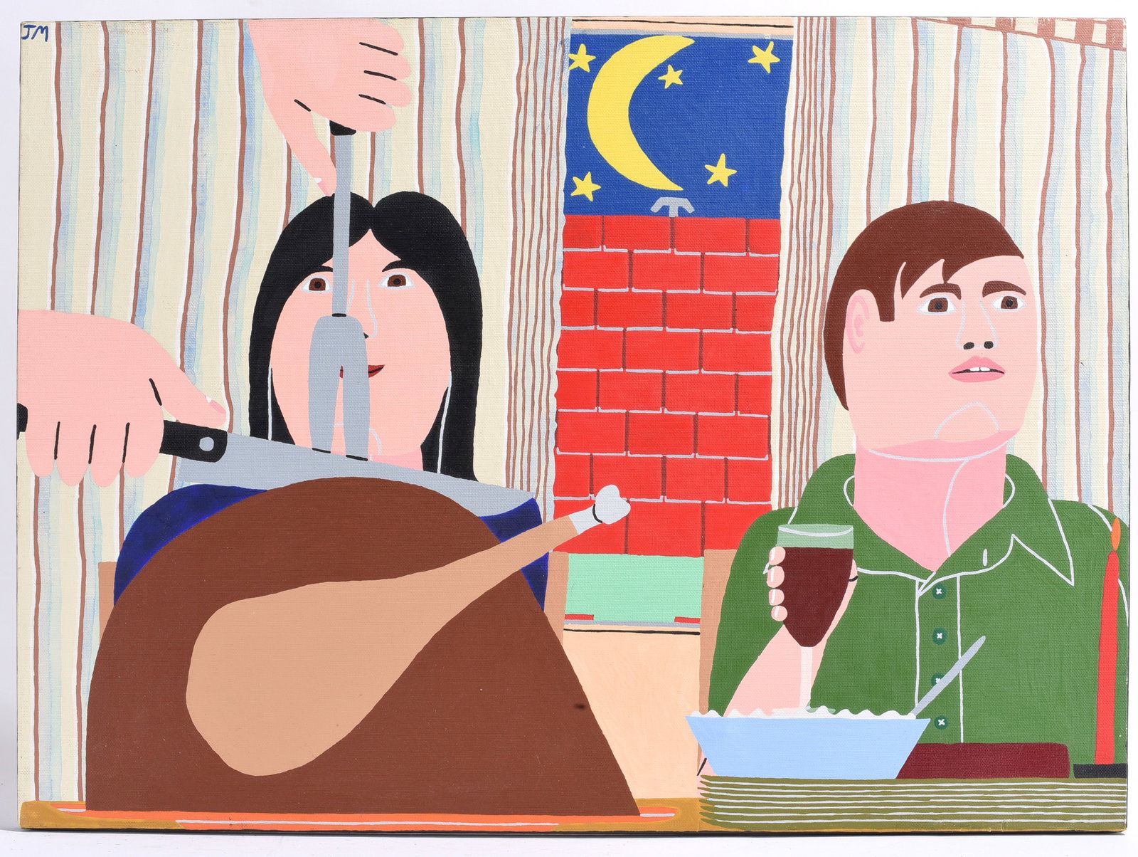 Joe Hills Folk Art Painting on Canvas (1 of 2)