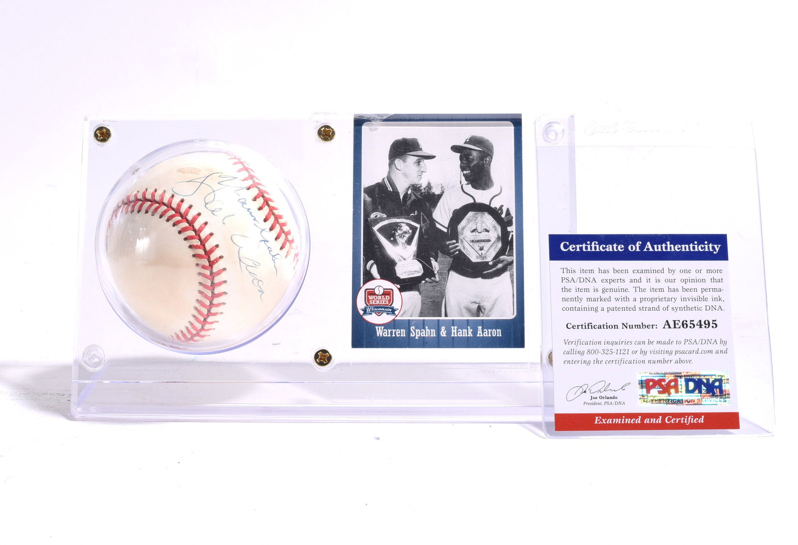 Warren Spahn and Hank Aaron Signed Baseball (1 of 2)