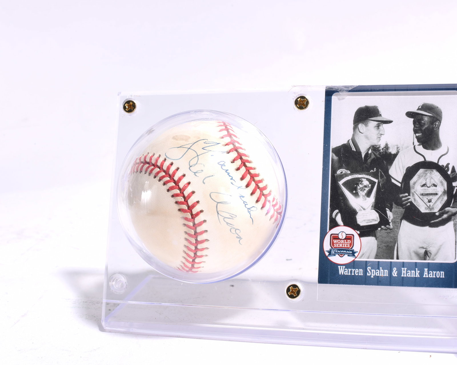 Warren Spahn and Hank Aaron Signed Baseball - 2