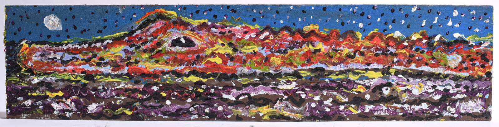 Mark Durham Folk Art Painting: paint on wood, signed on back 24" x 6"