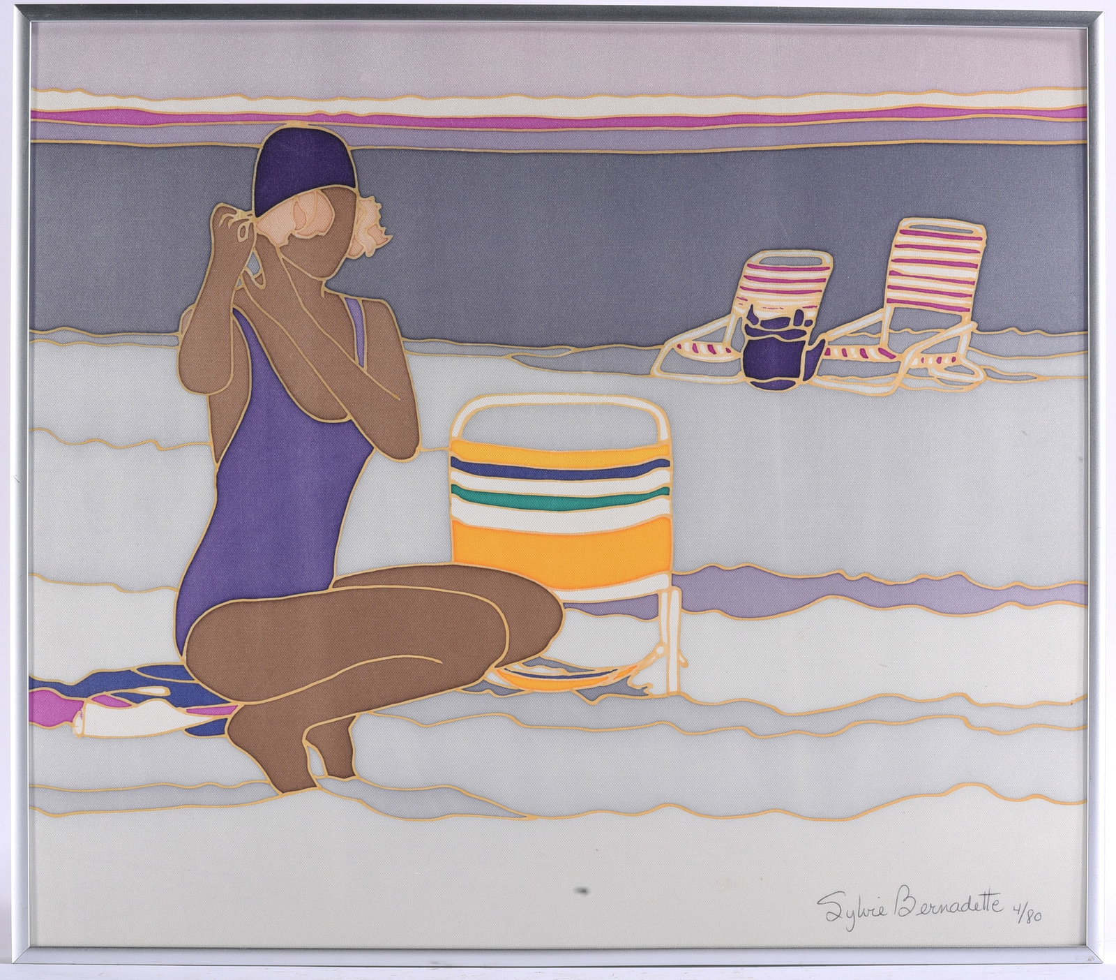 Contemporary Sylvie Bernadette Laporte woman going for a swim - Numbered 4/80 (1 of 2)