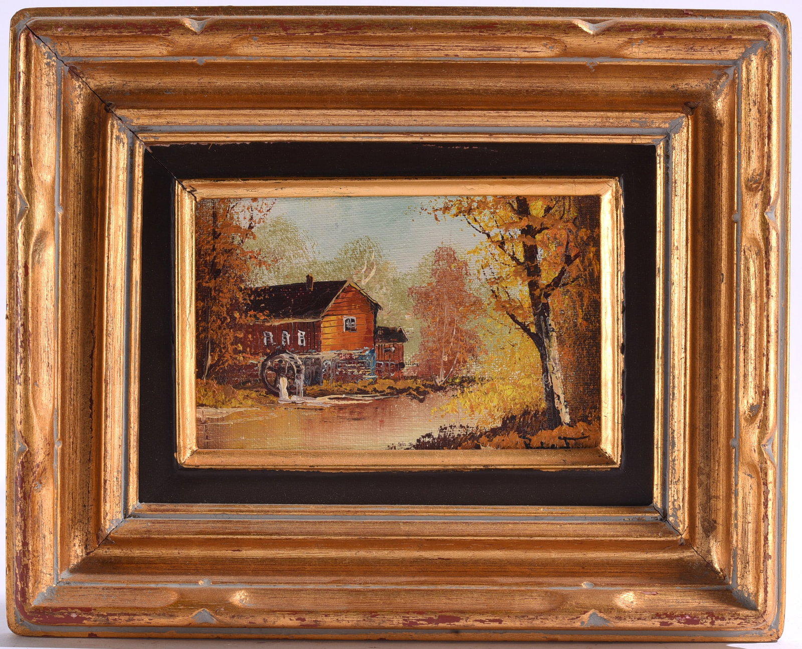 Robert Moore Painting titled Old Sawmill: 11"x9" paint on board - signed lower right