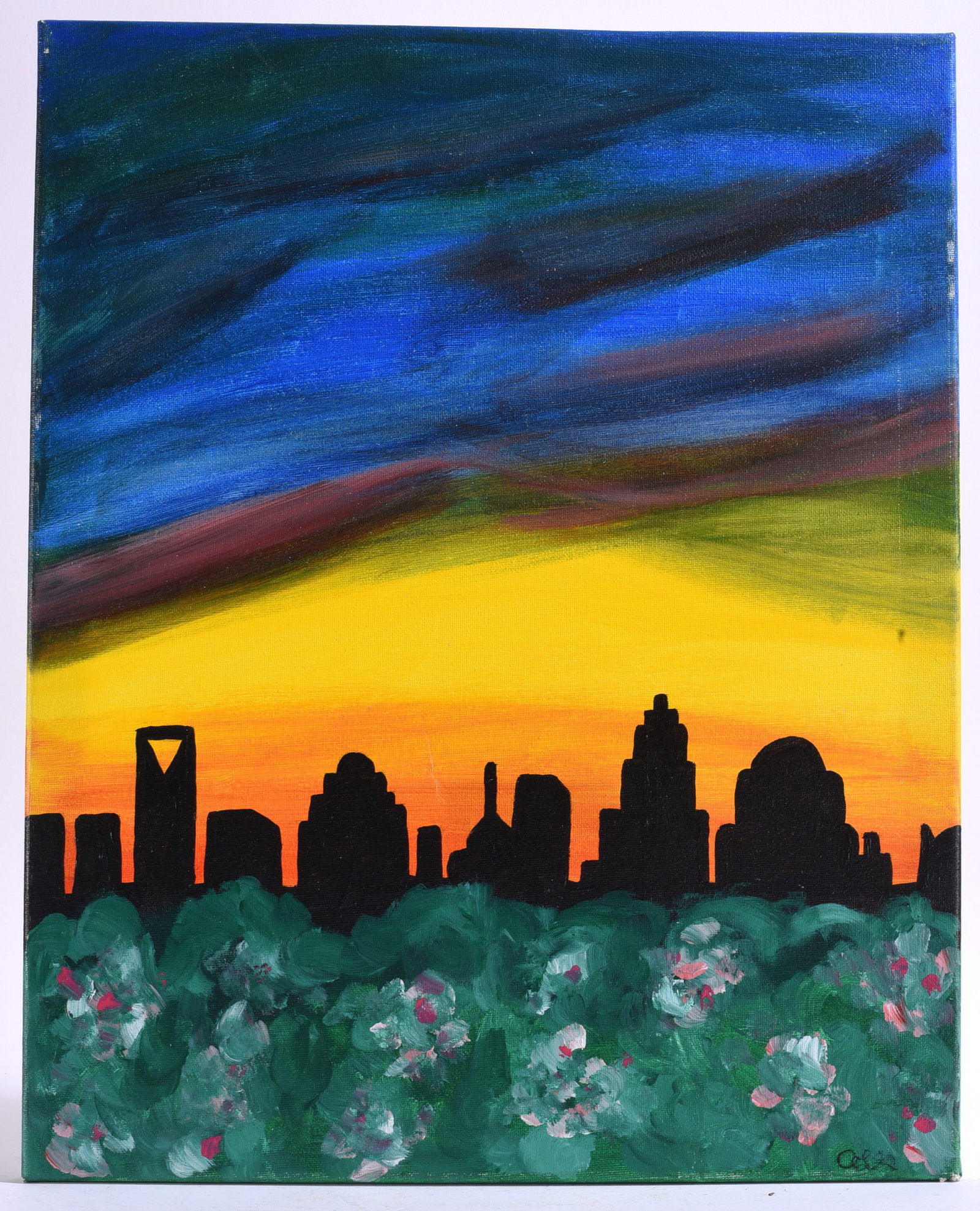 Charlotte NC Sky Painting on Canvas: 16"x20" paint on canvas - signed lower right