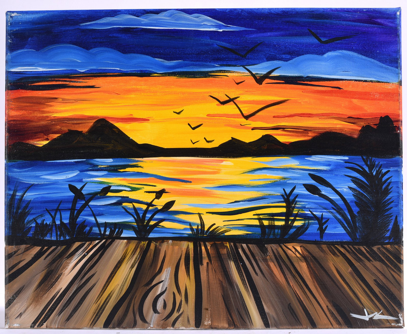 Dawn at the Docks Painting on Canvas (1 of 2)