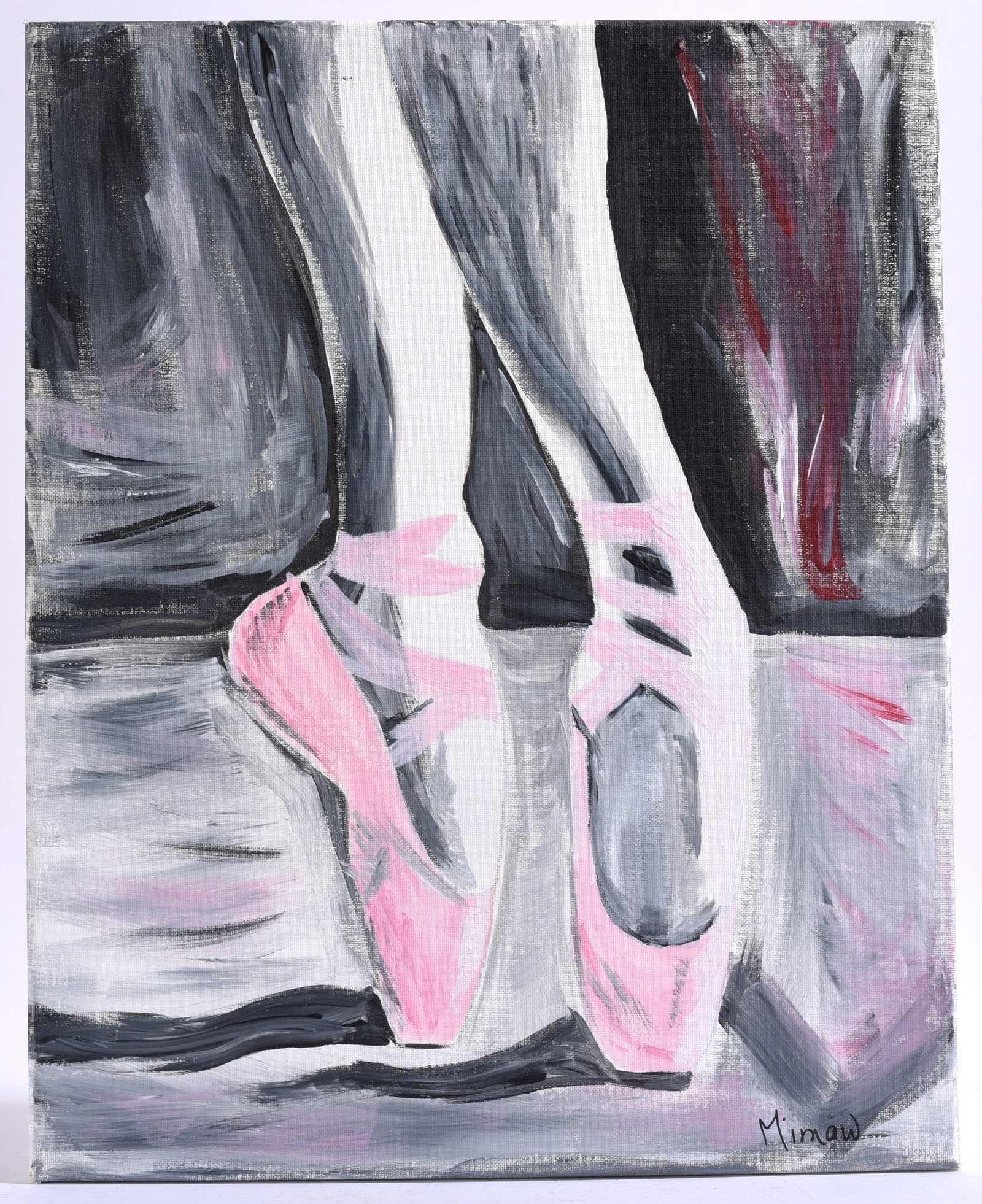 Ballet shoes by Mimaw Painting: 16"x20" paint on canvas - signed lower right