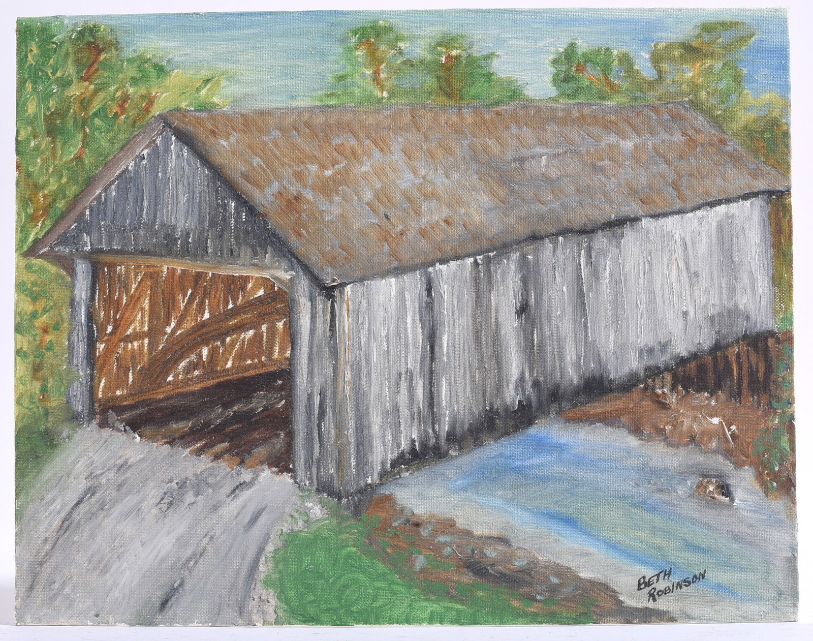 Beth Robinson Covered Bridge Oil Painting (1 of 2)