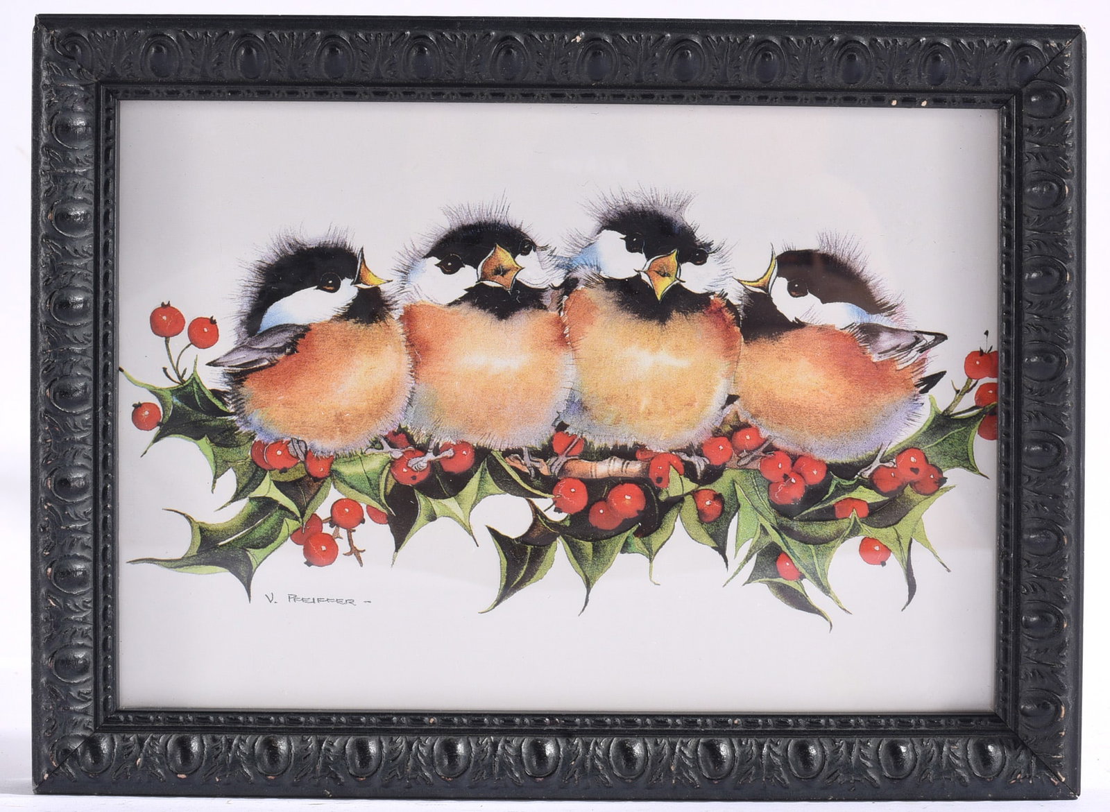 V. Pfeiffer Chickadees and Holly Art Print (1 of 2)