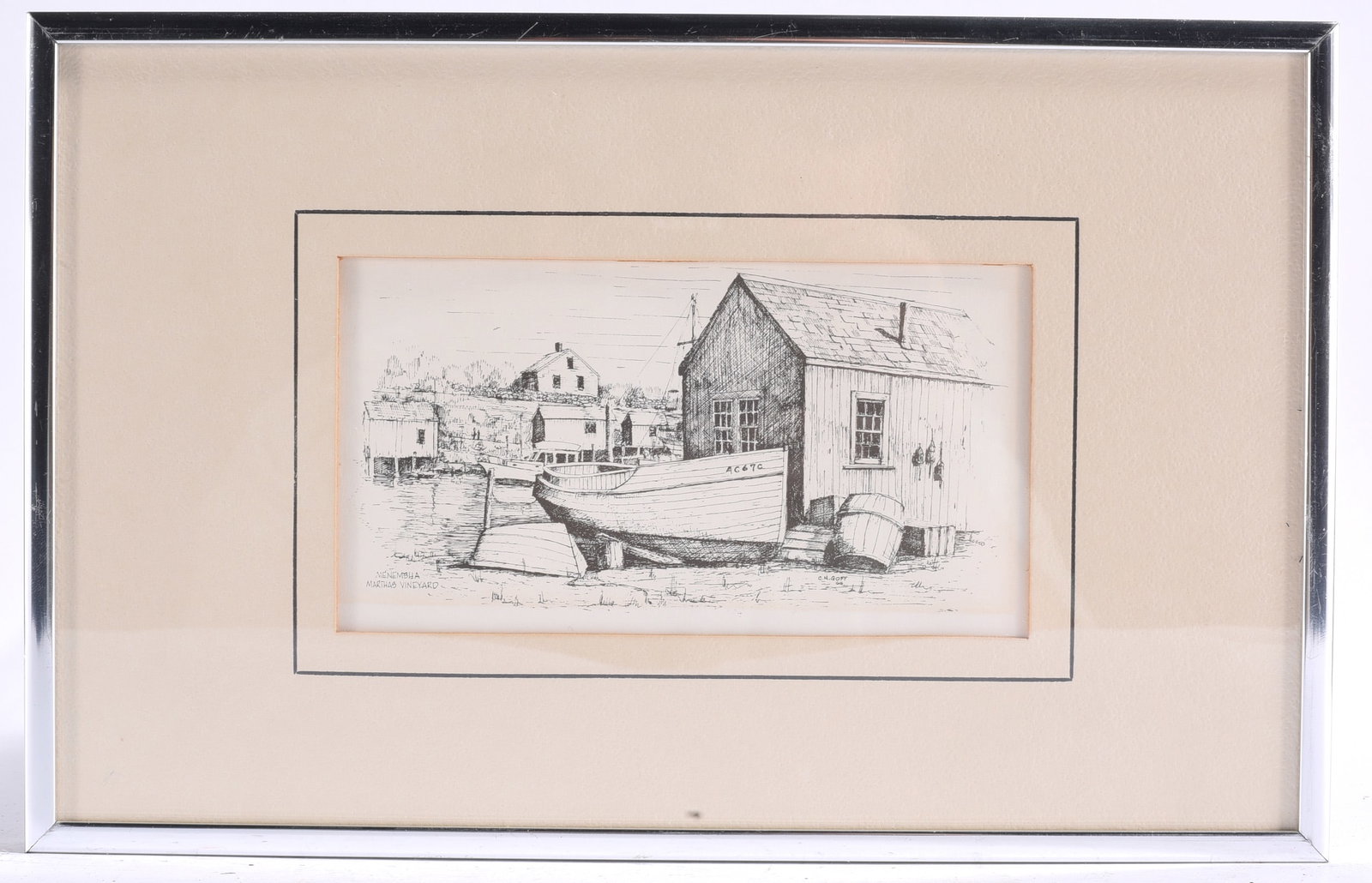 Martha's Vineyard Harbor Pen & Ink Drawing Print (1 of 2)