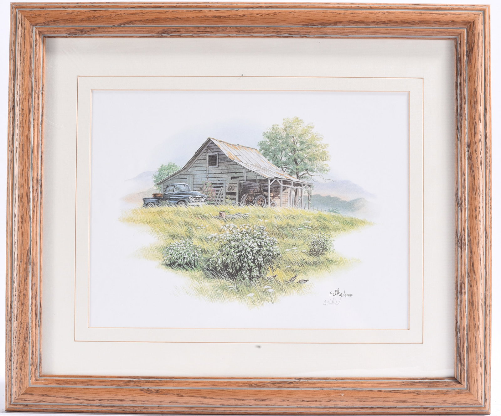 Pencil Signed Don Balke 1988 Rustic Barn Landscape Print (1 of 2)