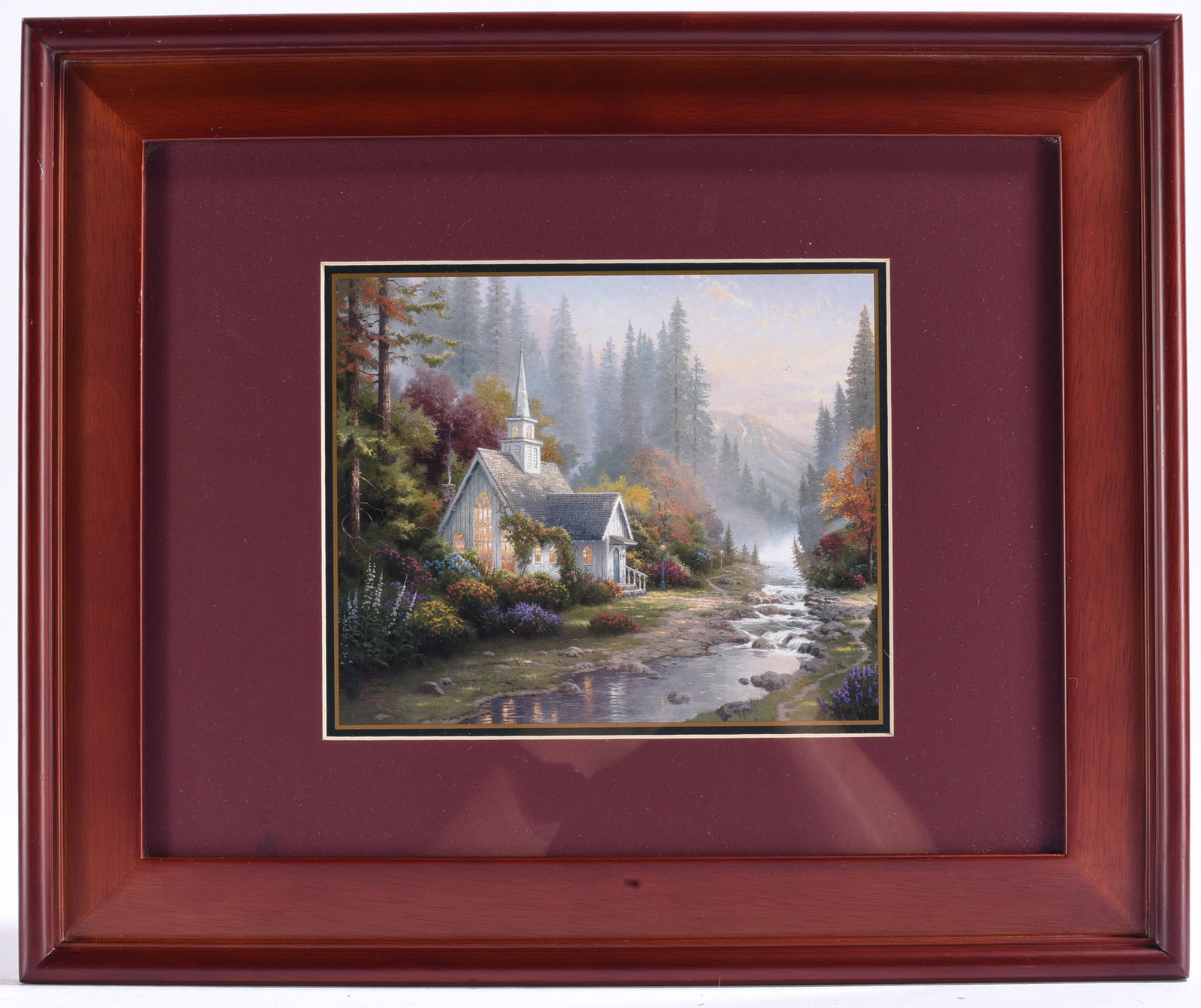 Thomas Kinkade Mountain Chapel Print w/ COA (1 of 2)