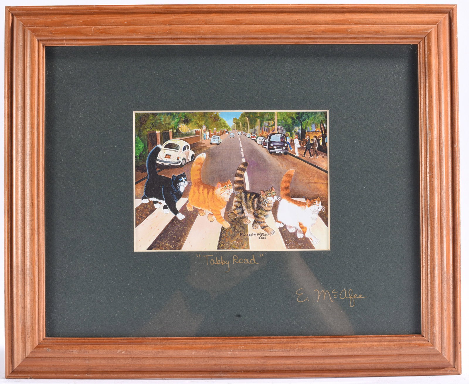 Signed Elizabeth McAfee "Tabby Road" Cat Print (1 of 2)