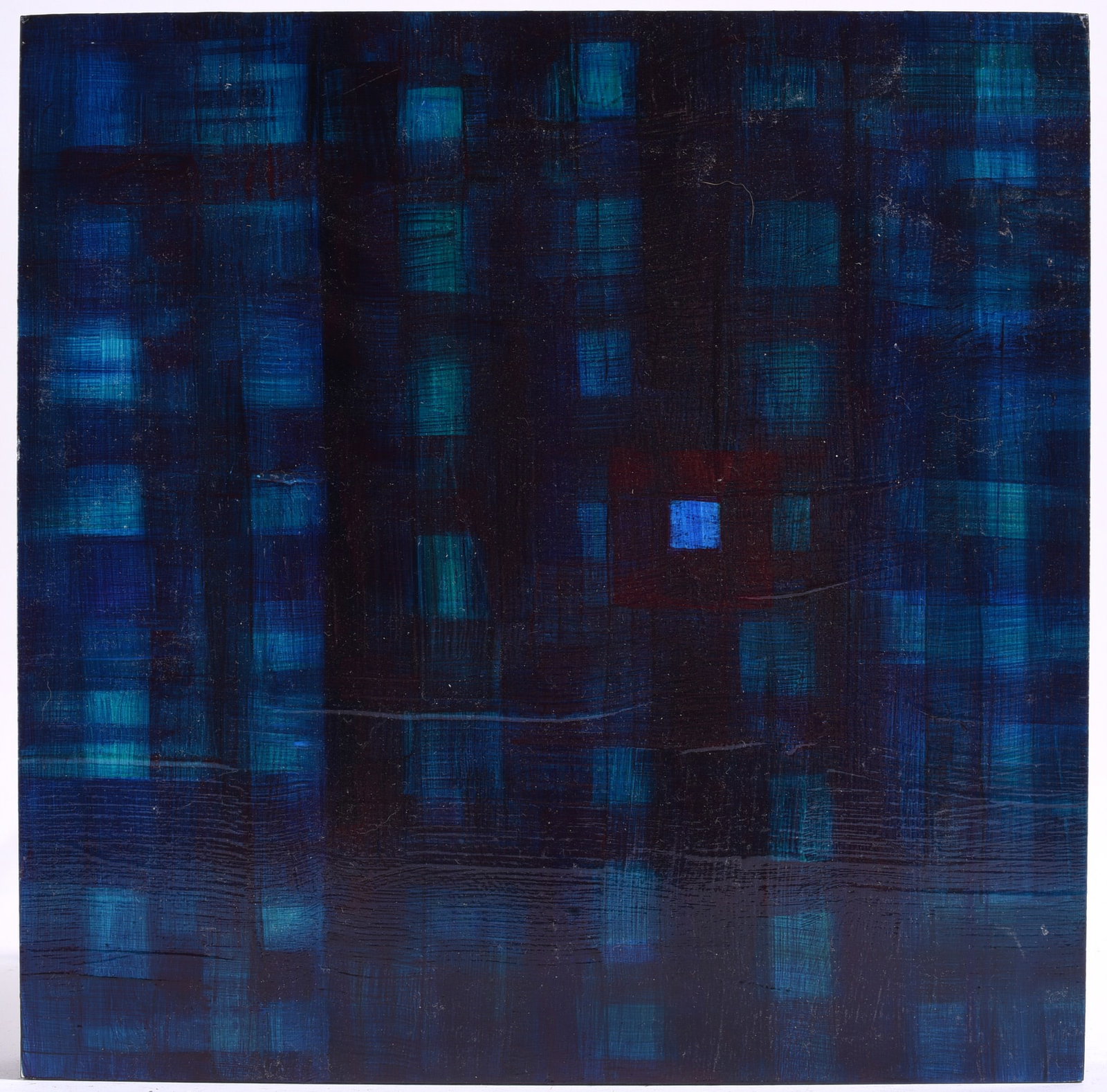 Abstract Blue Geometric Painting (1 of 3)