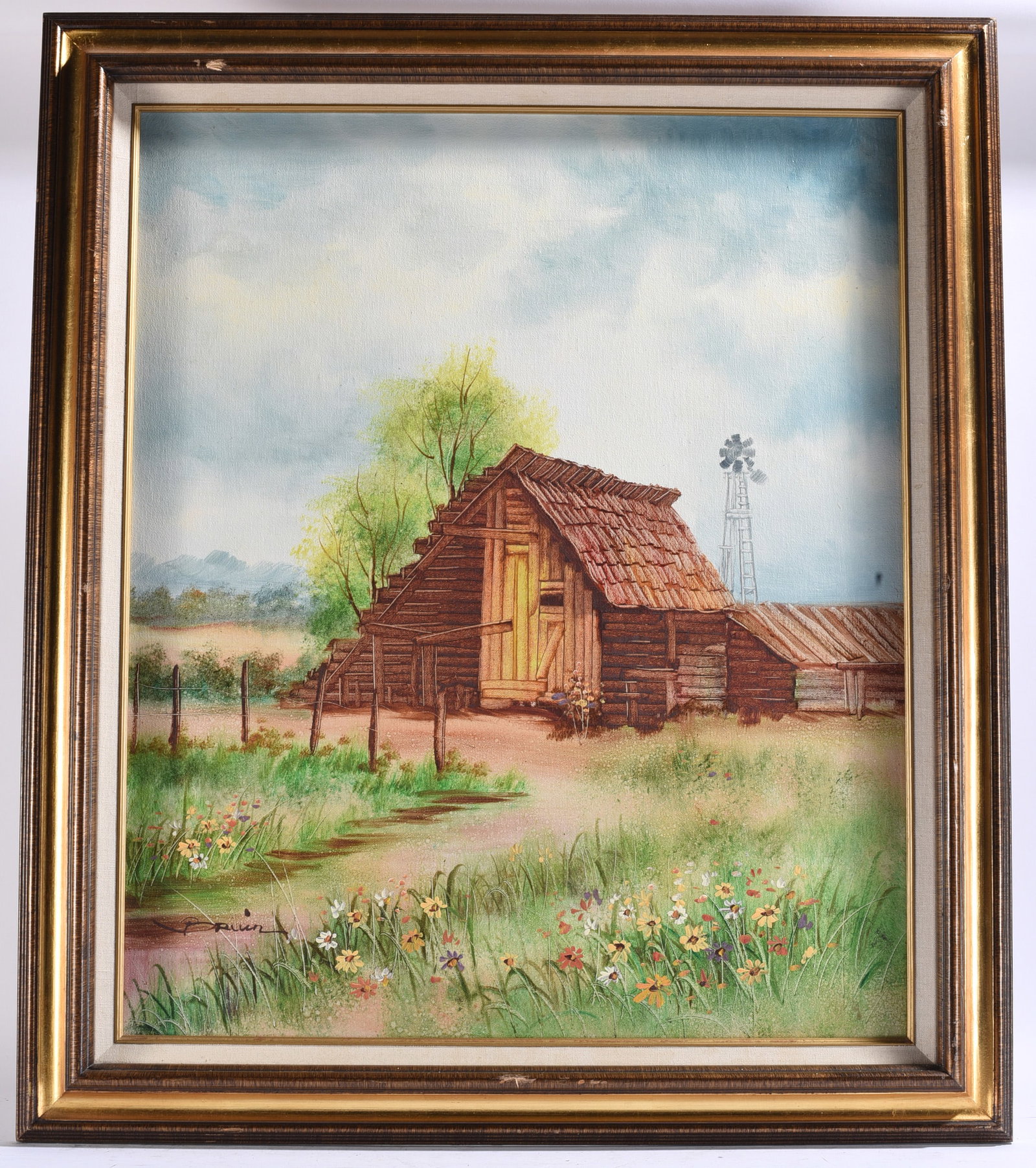 Rural Farmstead Landscape Painting Signed w/COA (1 of 3)