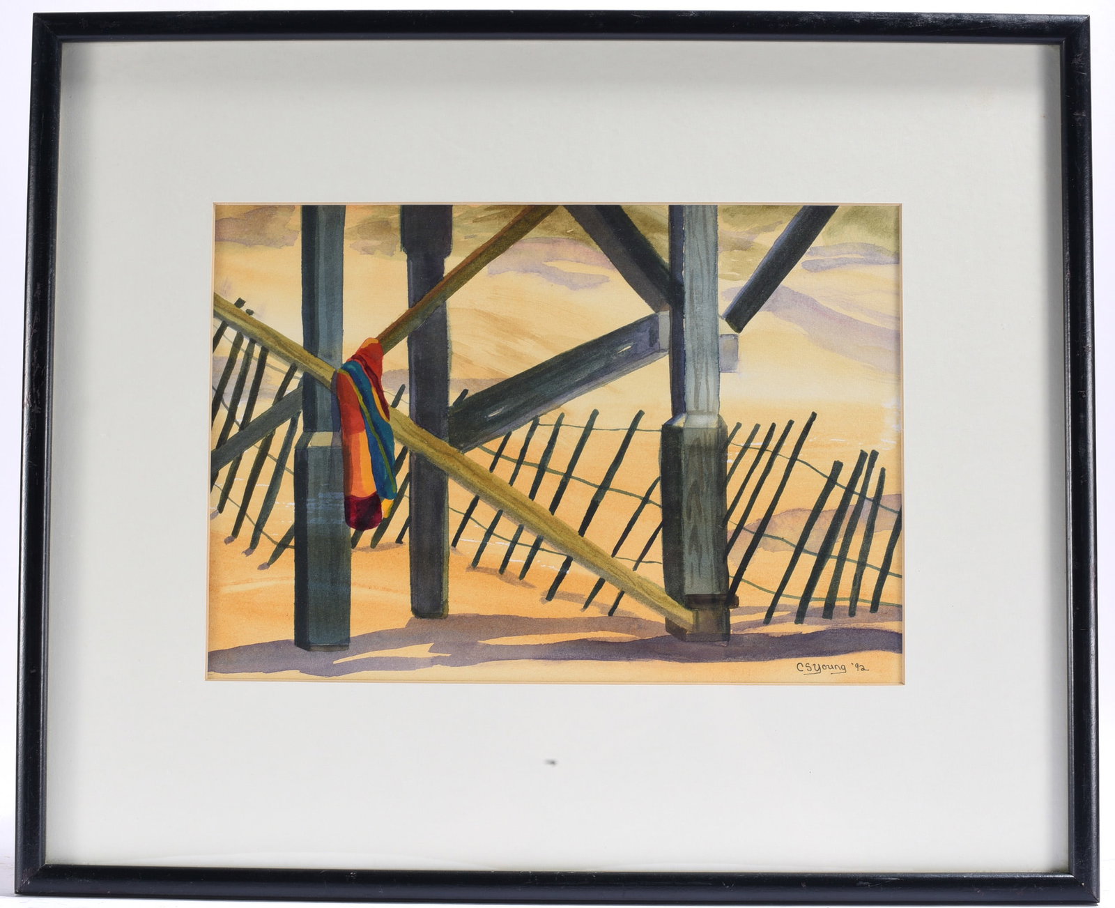 Beach Access Watercolor Painting Signed CS Young (1 of 1)