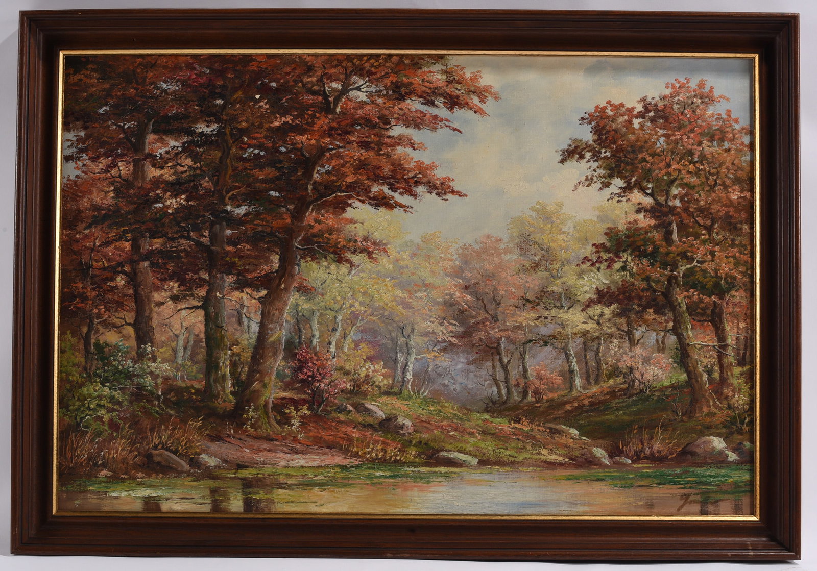 Autumn Woodland Landscape Oil Painting Signed (1 of 2)