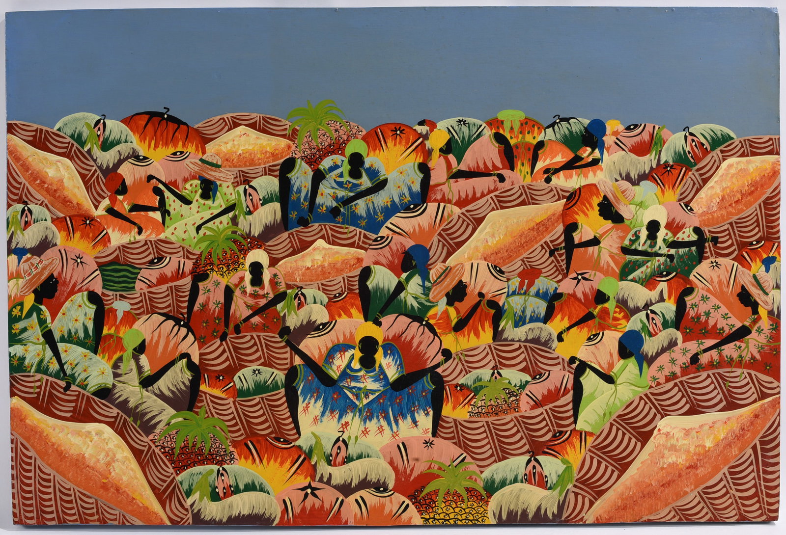 Haitian Marketplace Folk Art Painting (1 of 2)