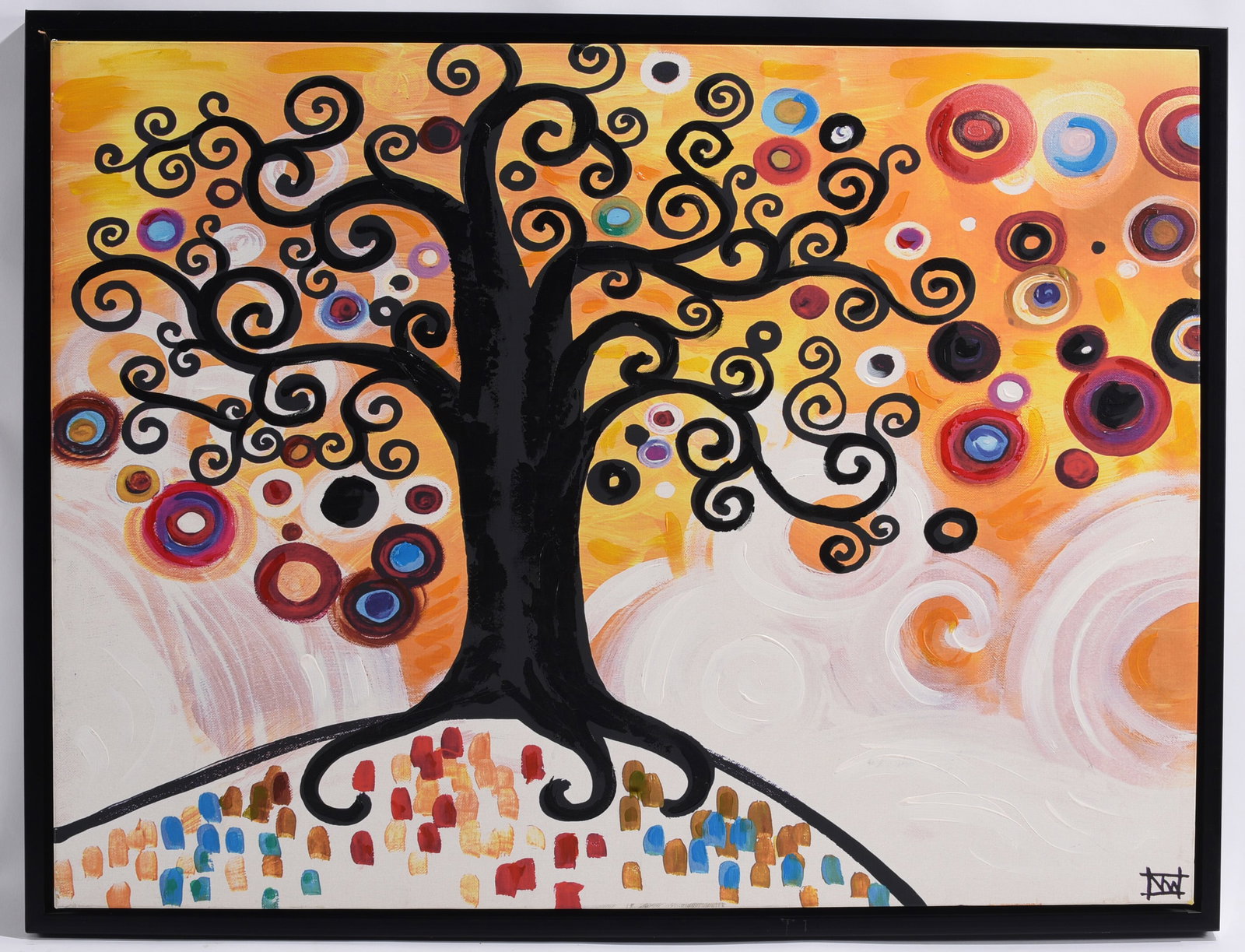 Contemporary Stylized Tree Abstract Painting Signed (1 of 2)