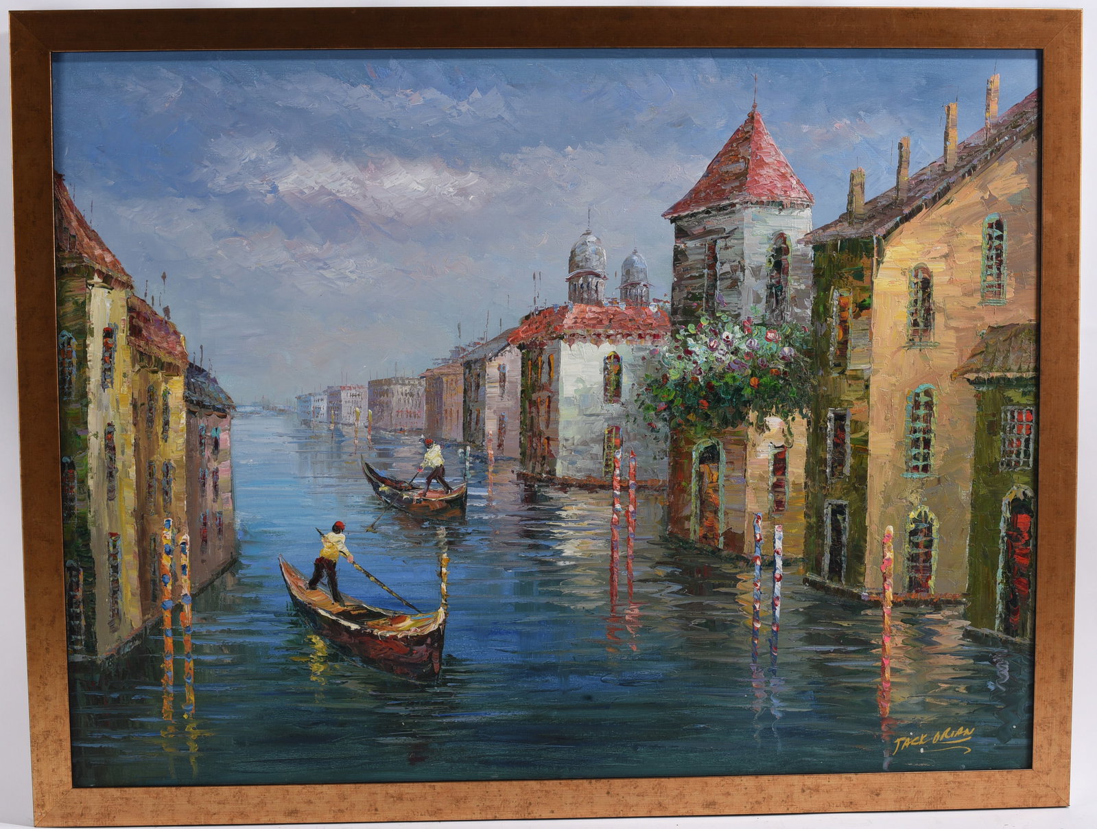 Jack Oltman Venetian Canal Oil Painting Signed (1 of 2)