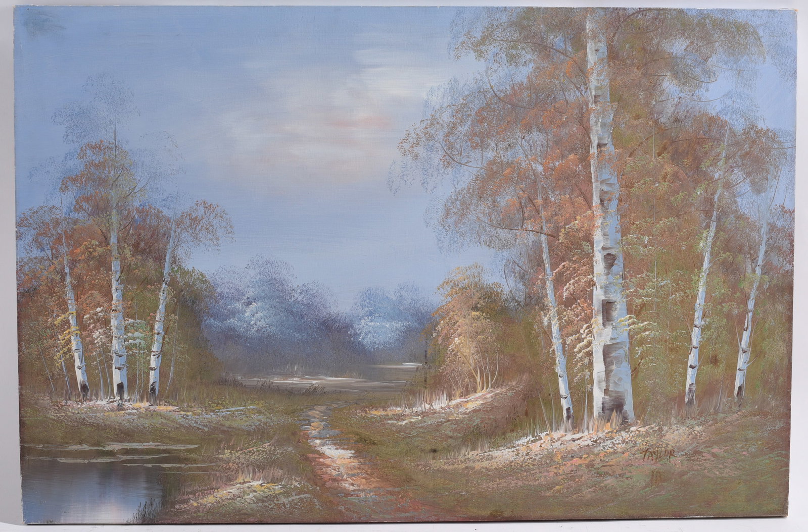 Pastel Woodland Landscape Painting Signed (1 of 2)