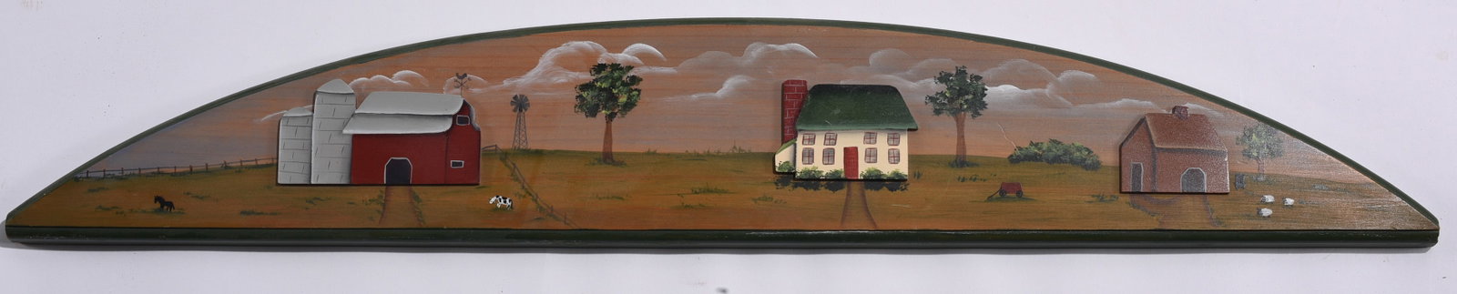 Decorative Hand Painted Farm Scene Wall Shelf (1 of 2)