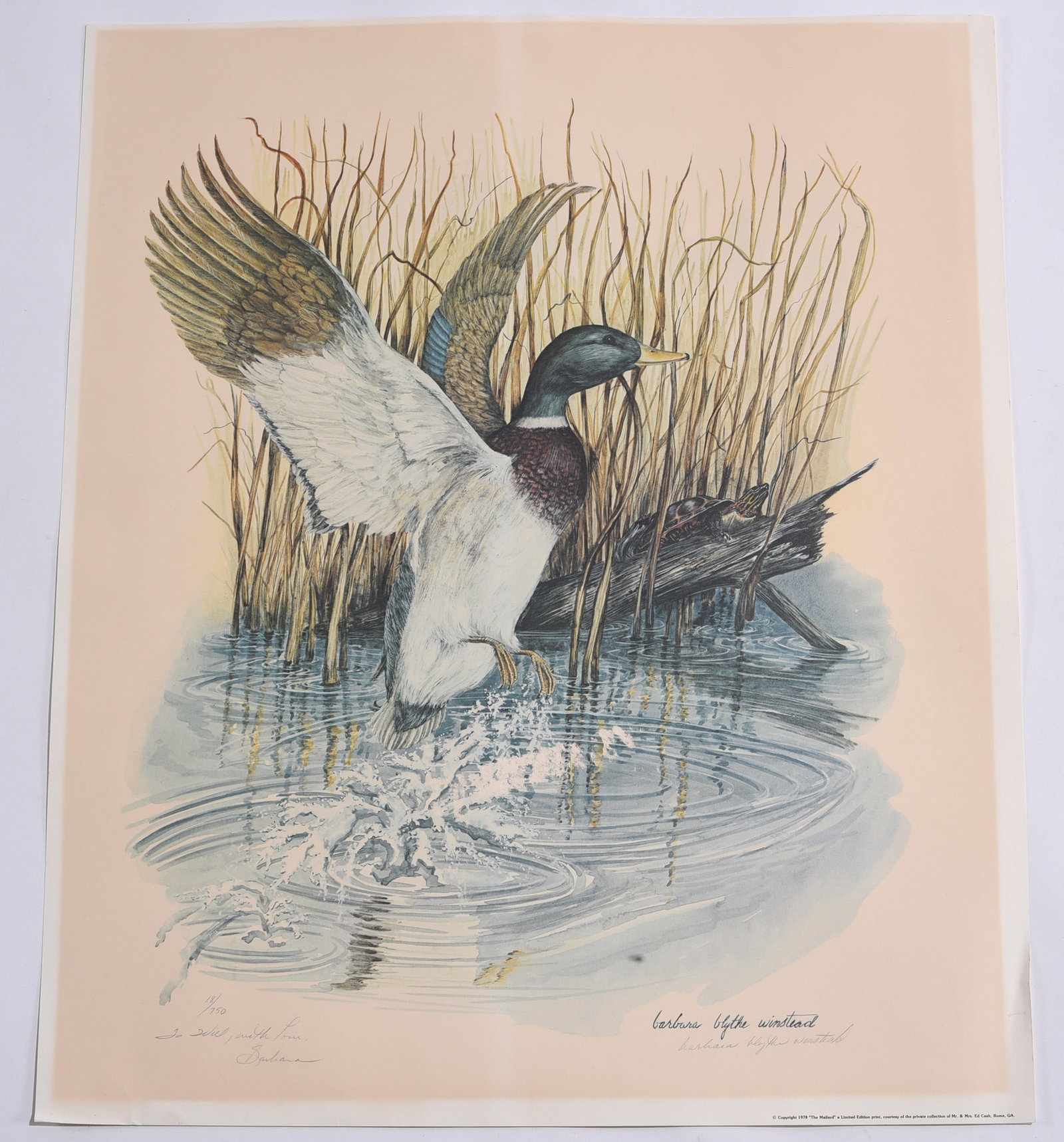 Barbara Winstead "In Still, Quiet Hour" Mallard Limited Edition Print Pencil Signed (1 of 1)