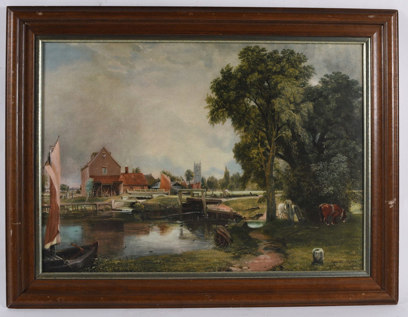 Framed European Canal Landscape Print (1 of 1)