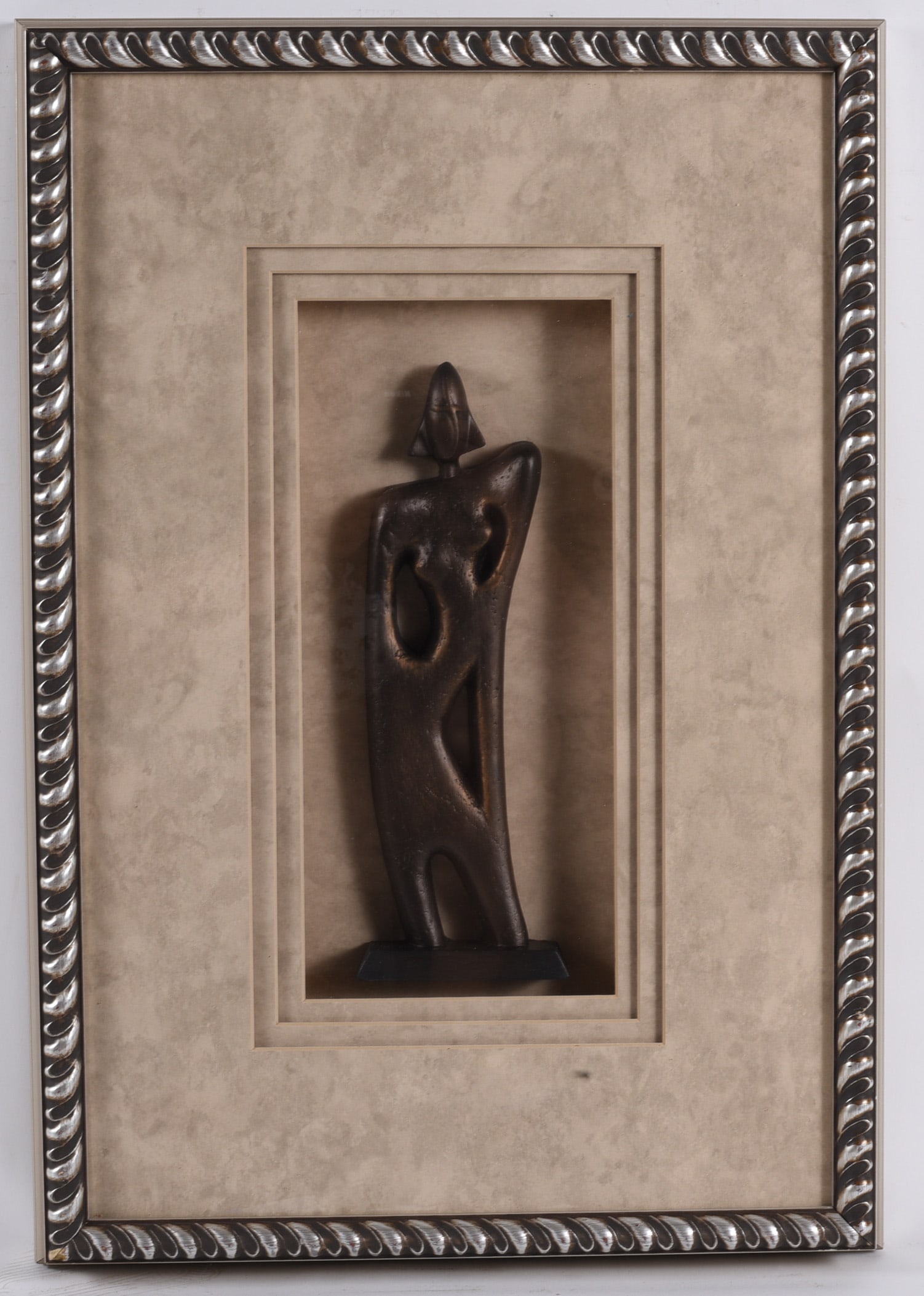 Framed Modern Abstract Figurative Wall Sculpture (1 of 1)