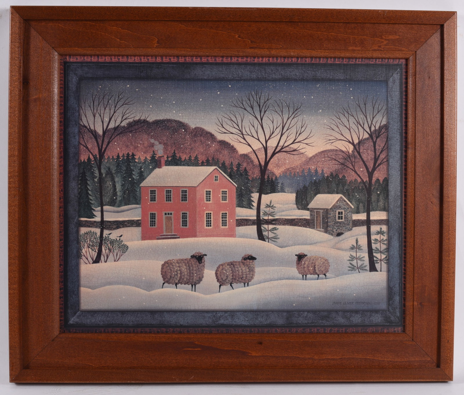 Framed Diane Ulmer Pedersen Winter Sheep Print (1 of 1)