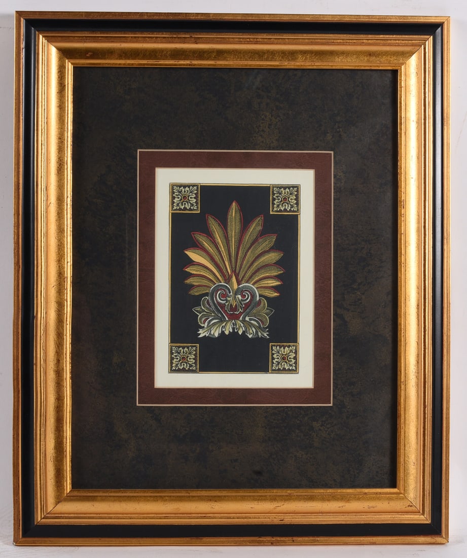 Framed Decorative Heraldic Motif Print (1 of 1)