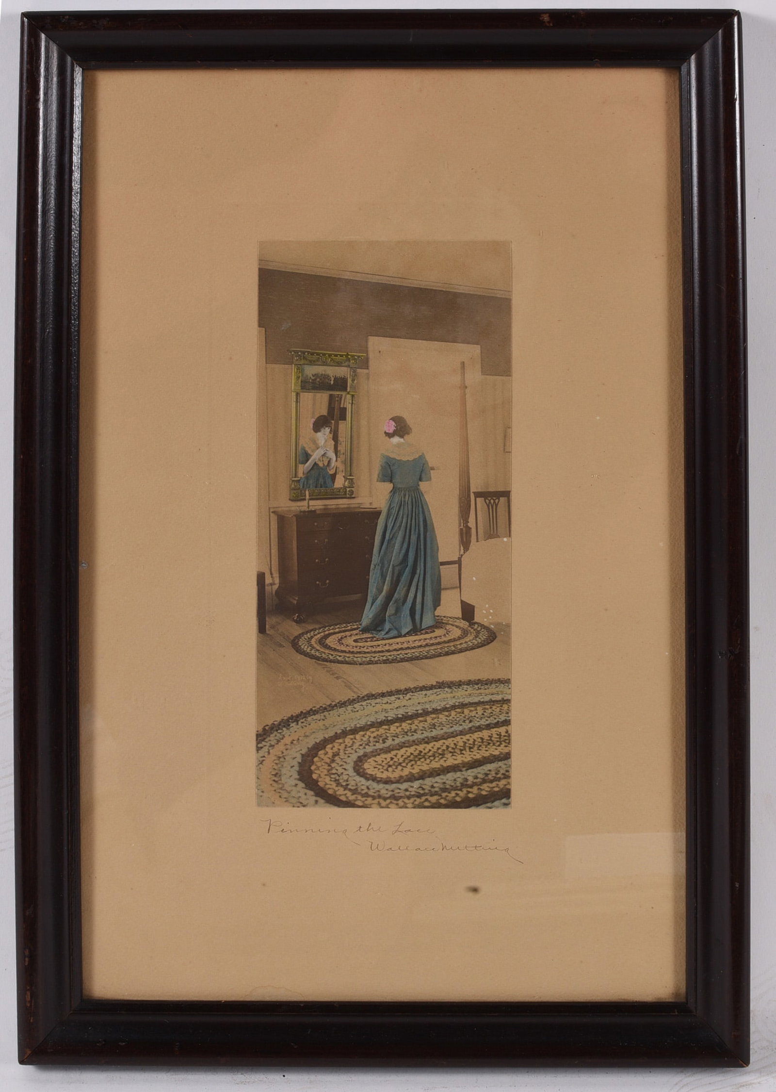 Framed Wallace Nutting "Primming the Hair" Print (1 of 1)