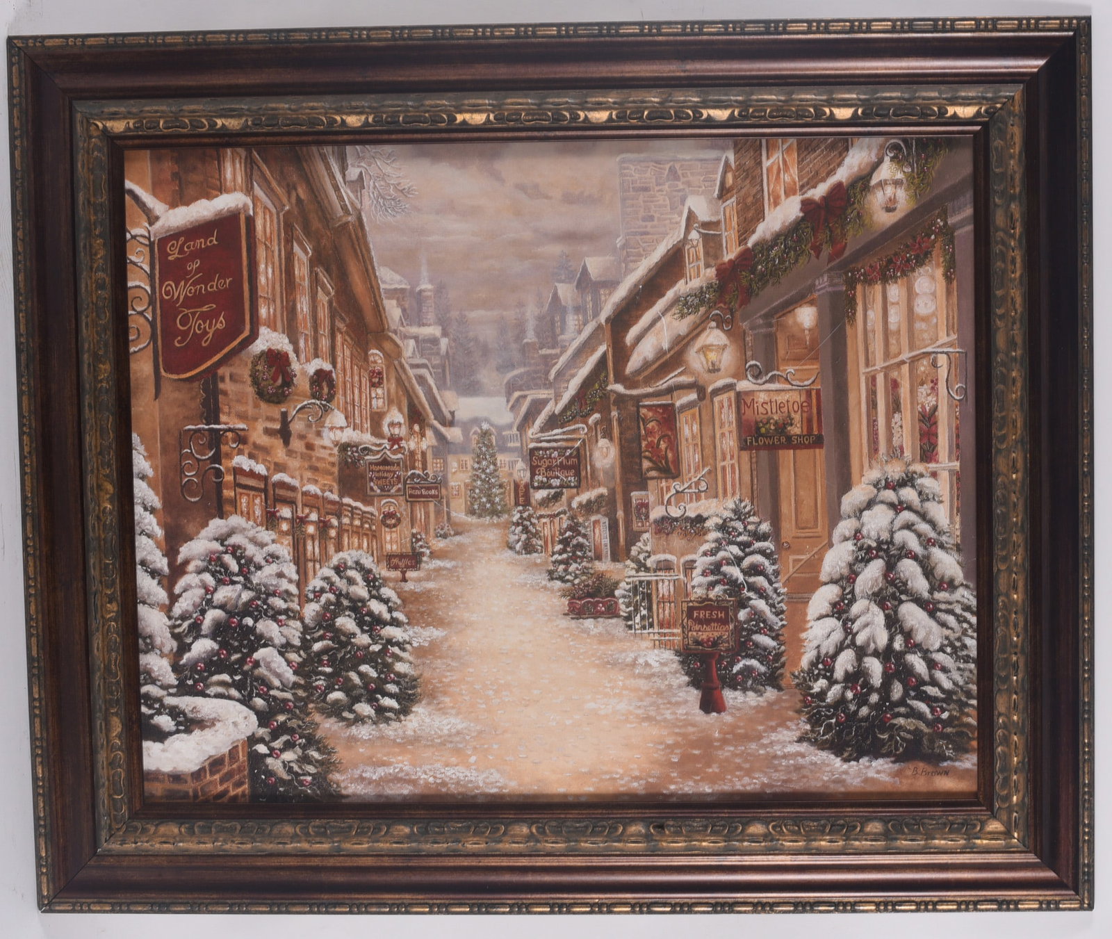 Framed Christmas Village Street Scene Print (1 of 1)