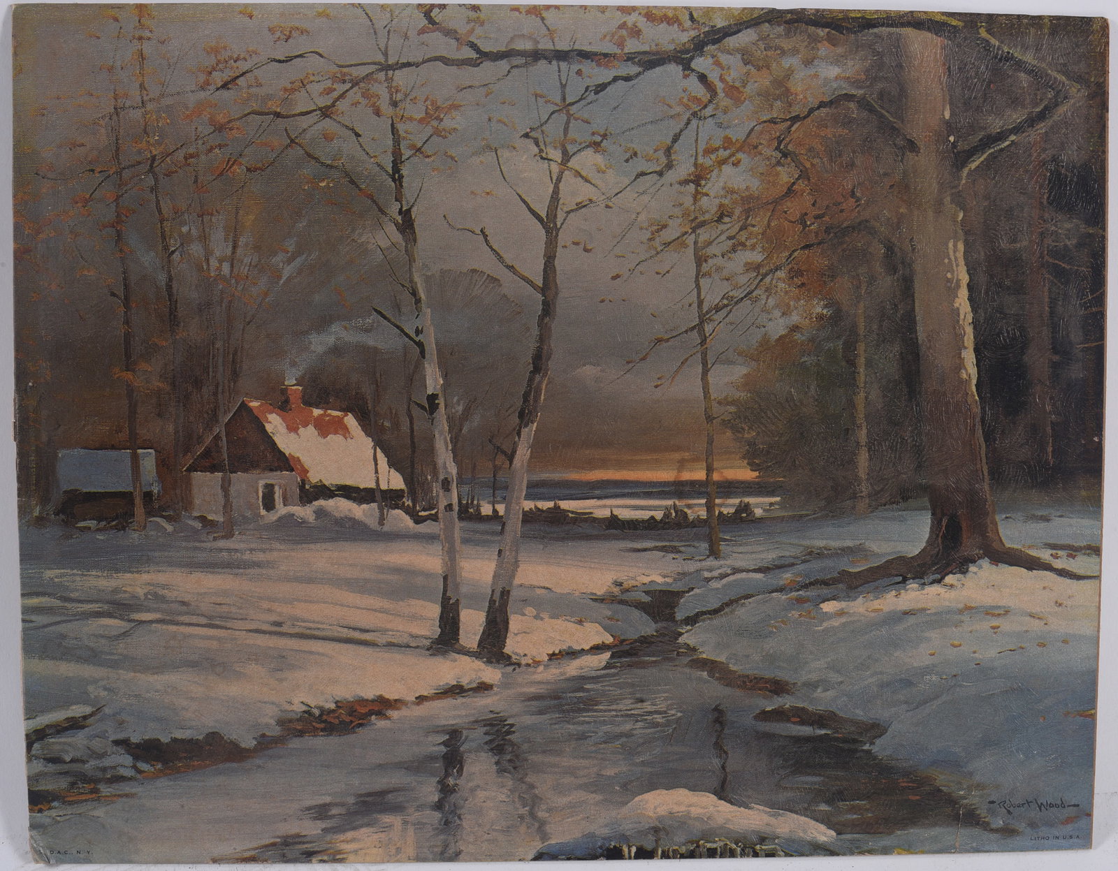 Robert Wood Winter Landscape Lithograph (1 of 1)